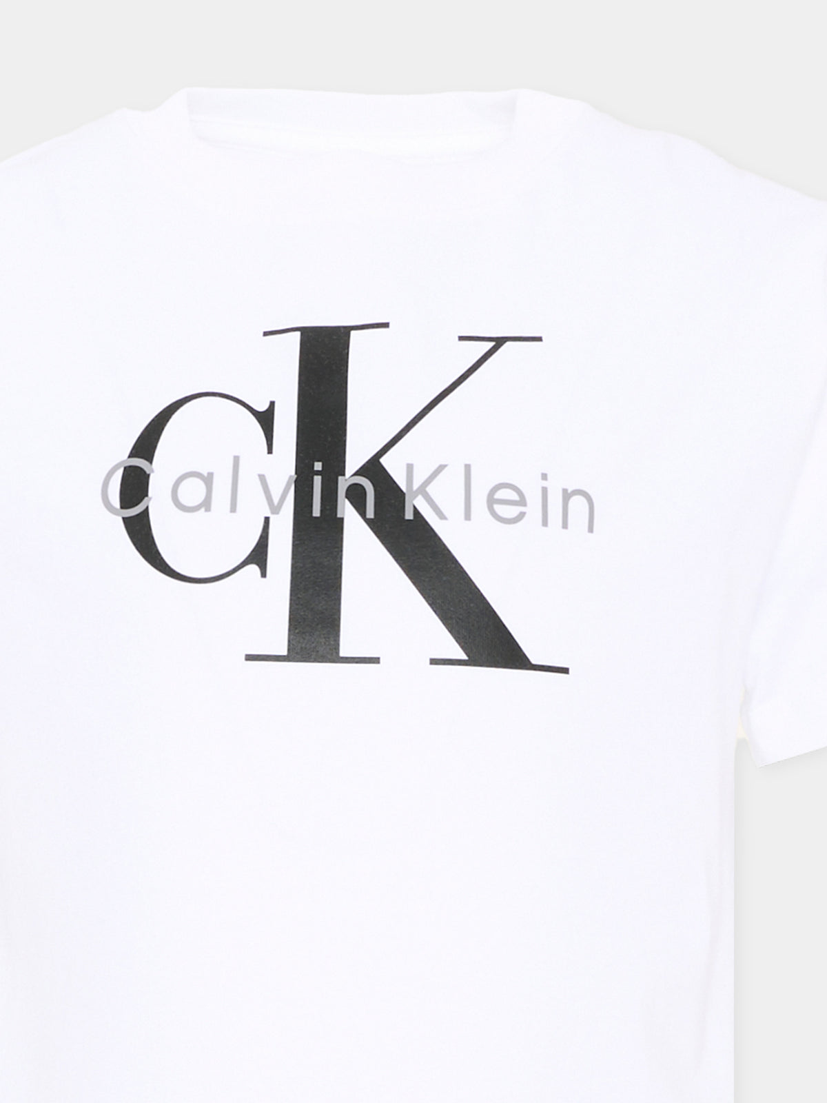 T-Shirt bianca per bambini con logo,Calvin Klein Kids,LV1CKTJA15 YAF