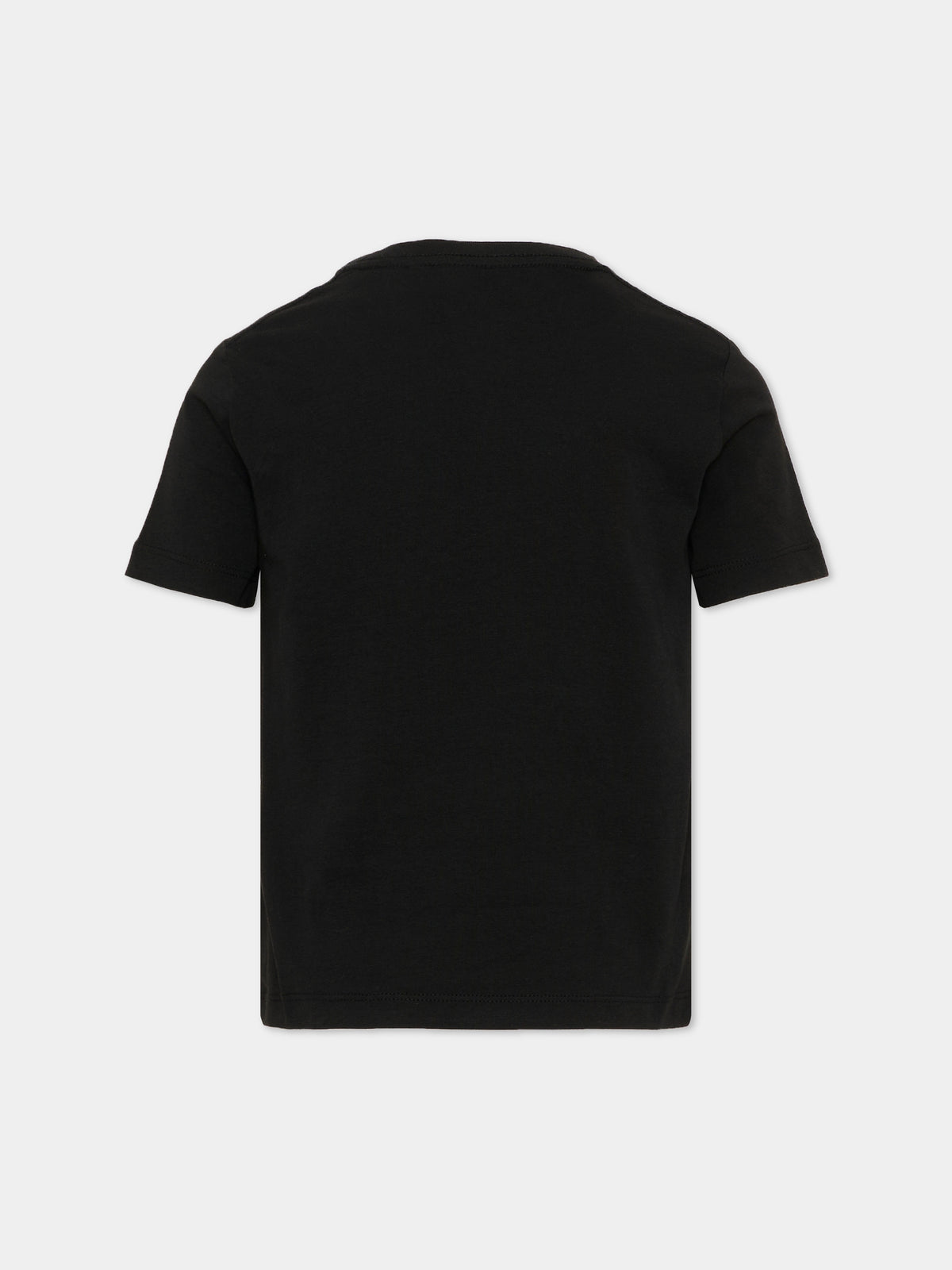 T-Shirt nera per bambini con logo,Calvin Klein Kids,LV1CKTJA16 BEH