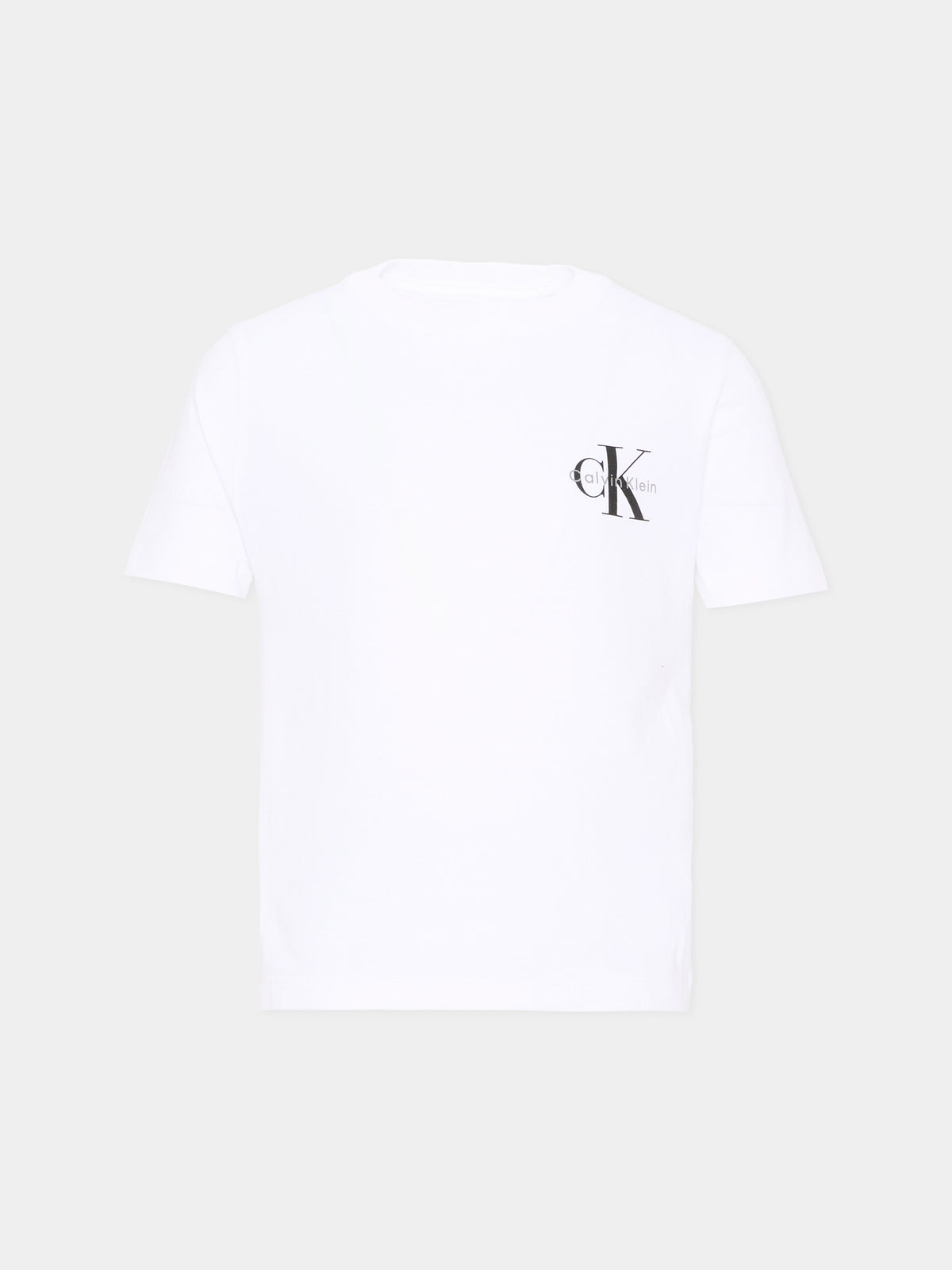 T-Shirt bianca per bambini con logo,Calvin Klein Kids,LV1CKTJA16 YAF