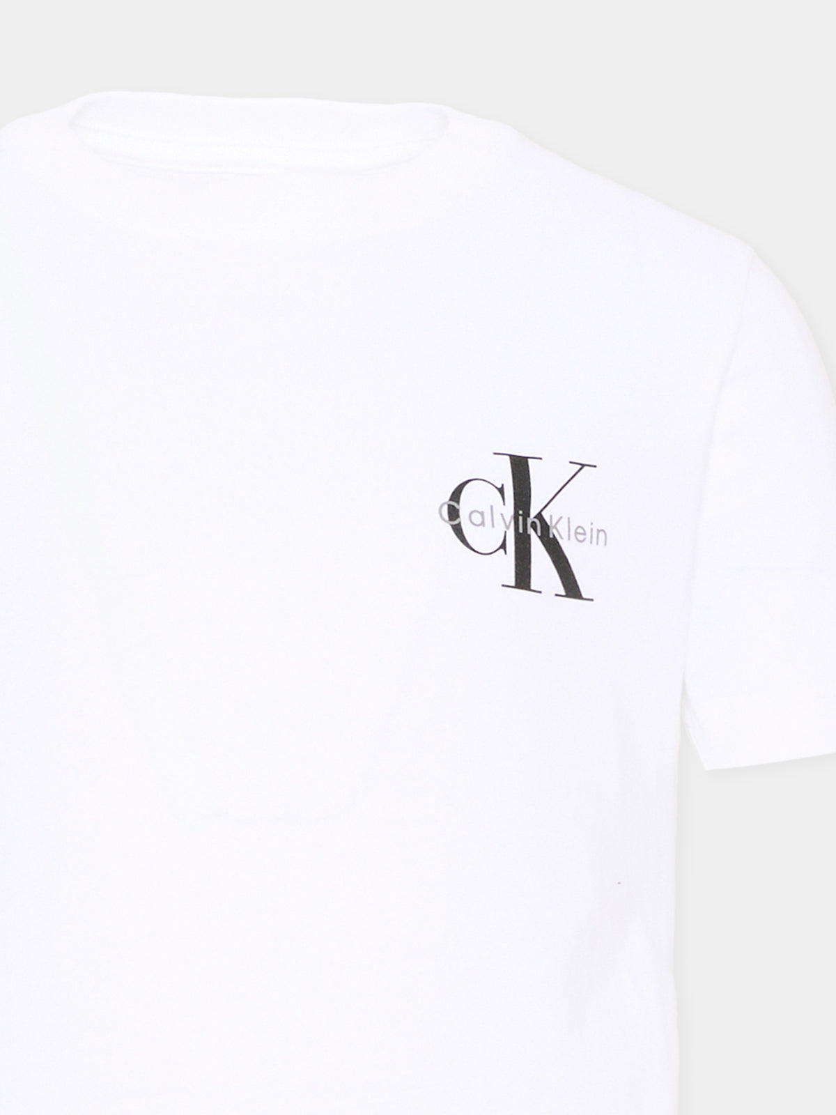T-Shirt bianca per bambini con logo,Calvin Klein Kids,LV1CKTJA16 YAF