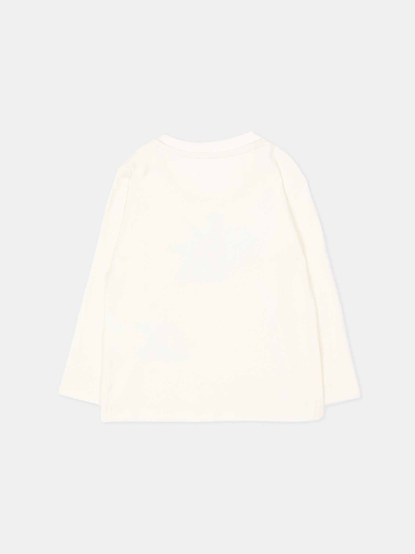 T-Shirt avorio per neonati con logo,Calvin Klein Kids,LV1CKTJA49 YAS