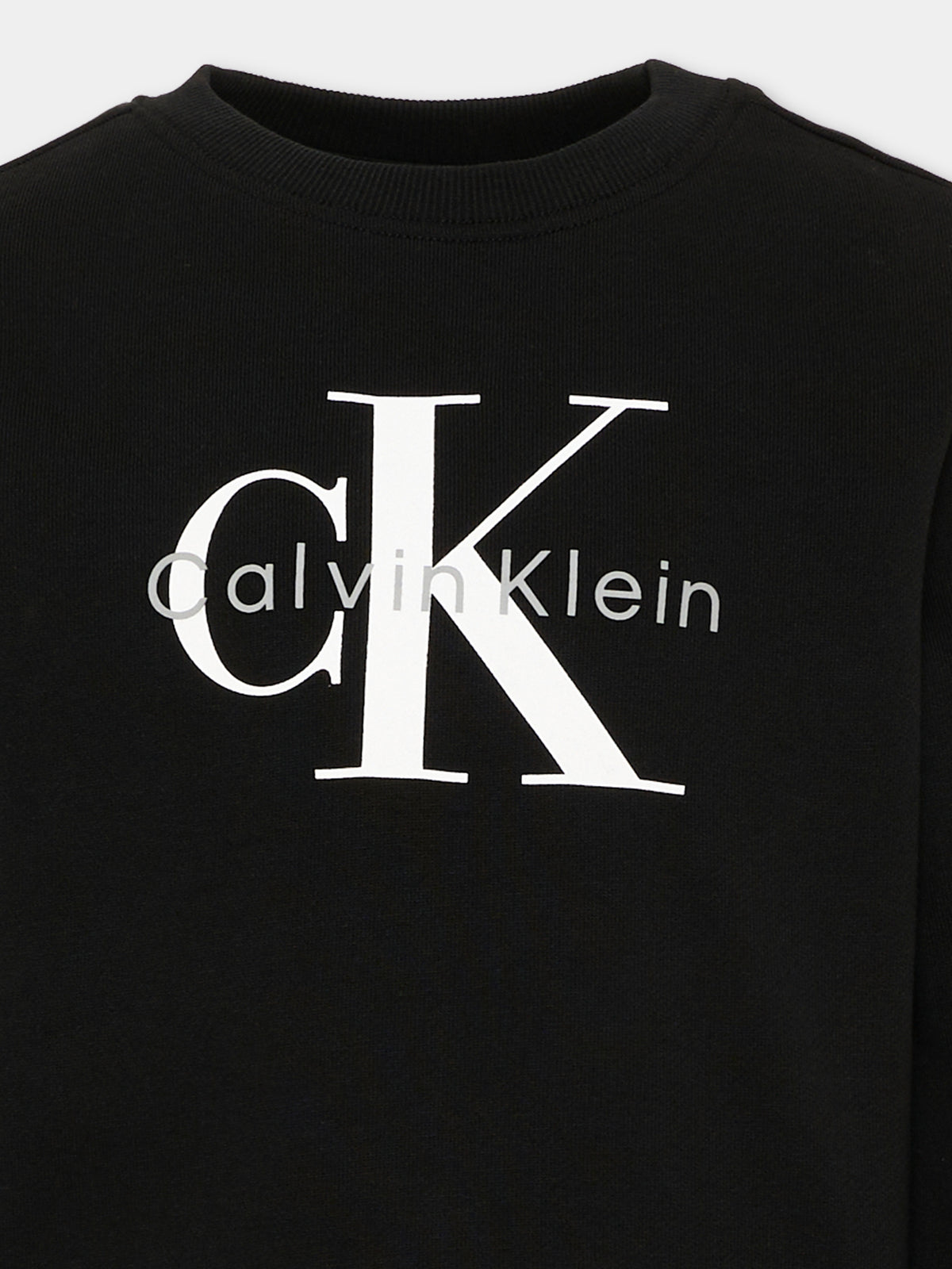 Felpa nera per bambini con logo,Calvin Klein Kids,LV1CKTJB07 BEH