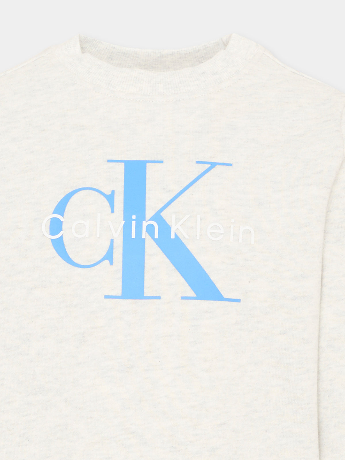 Felpa grigia per bambini con logo,Calvin Klein Kids,LV1CKTJB07 PMT