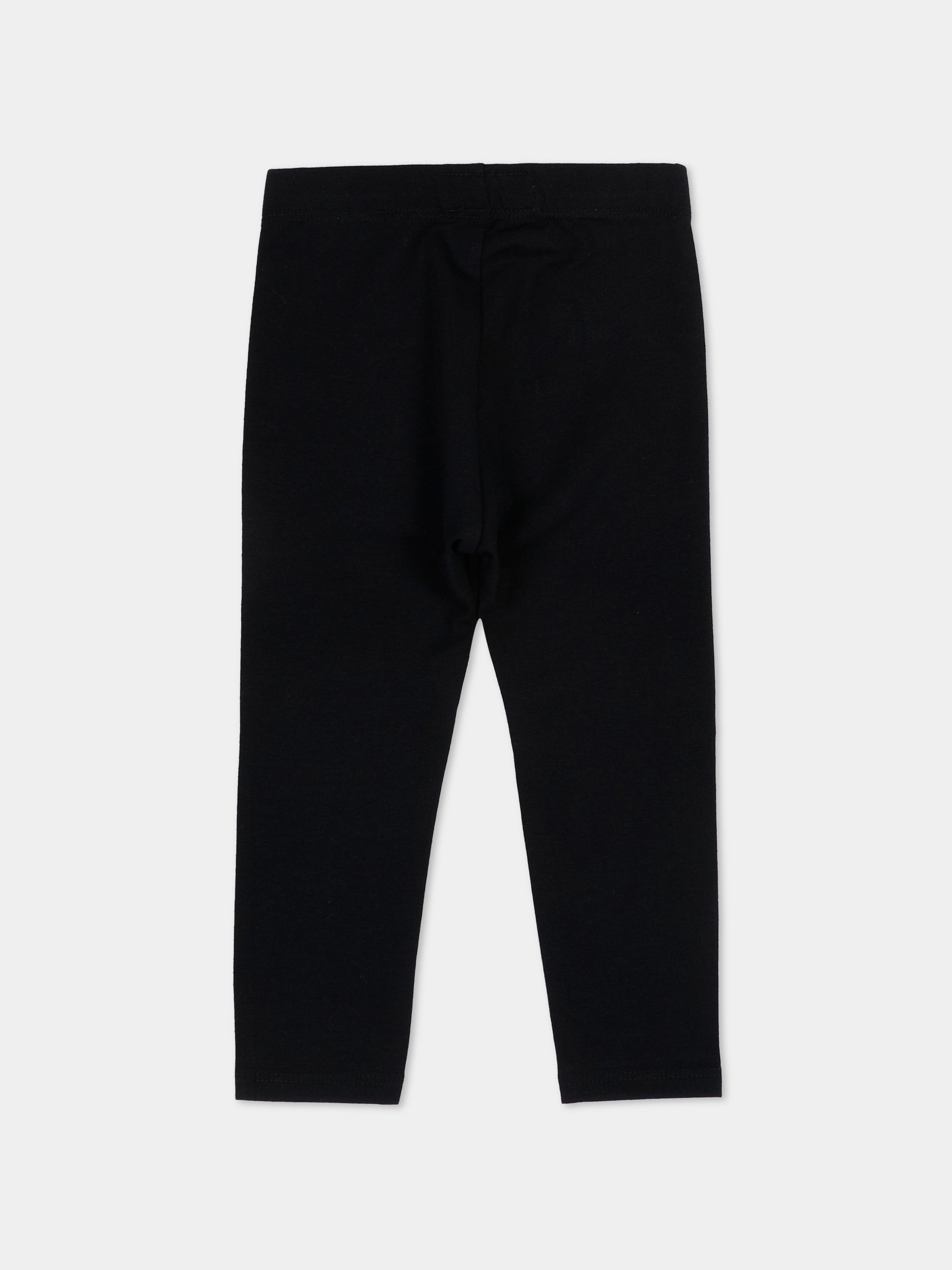 Leggings neri per neonata con logo,Calvin Klein Kids,LV1CKTJC49 BEH
