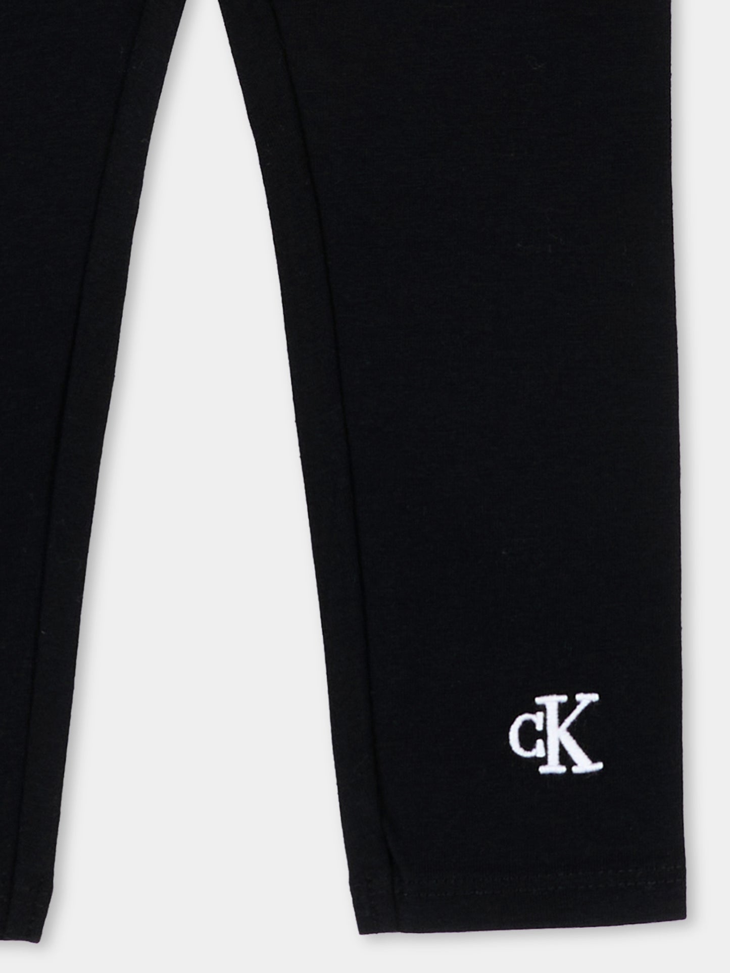 Leggings neri per neonata con logo,Calvin Klein Kids,LV1CKTJC49 BEH