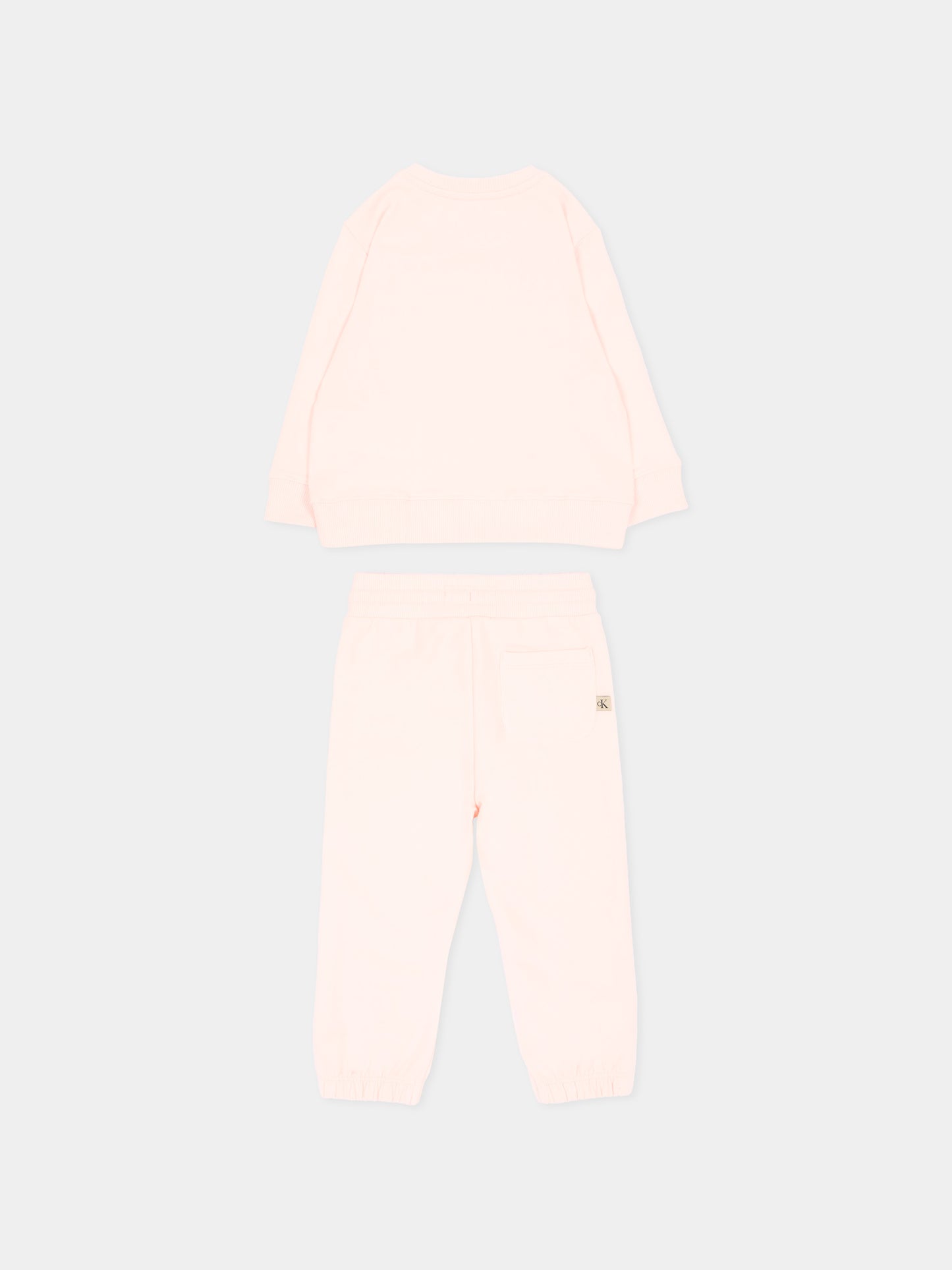 Completo sportivo rosa per neonata con logo,Calvin Klein Kids,LV1CKTJI13 T0R