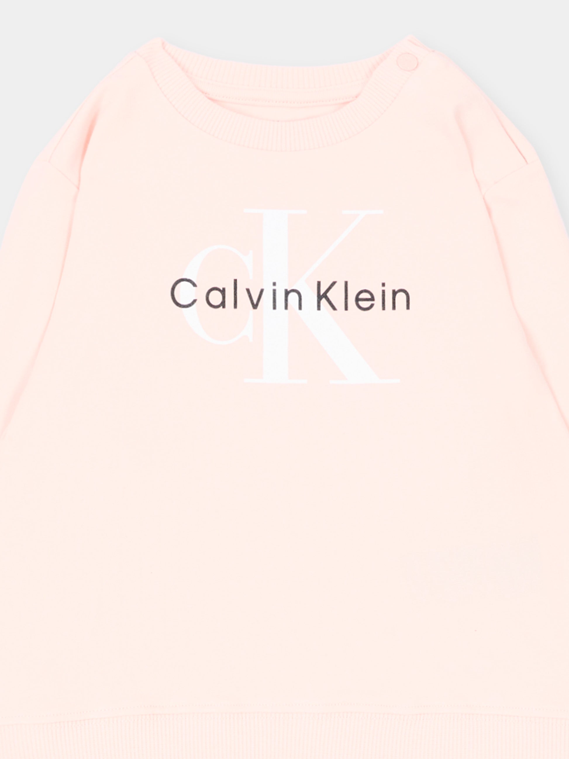 Completo sportivo rosa per neonata con logo,Calvin Klein Kids,LV1CKTJI13 T0R