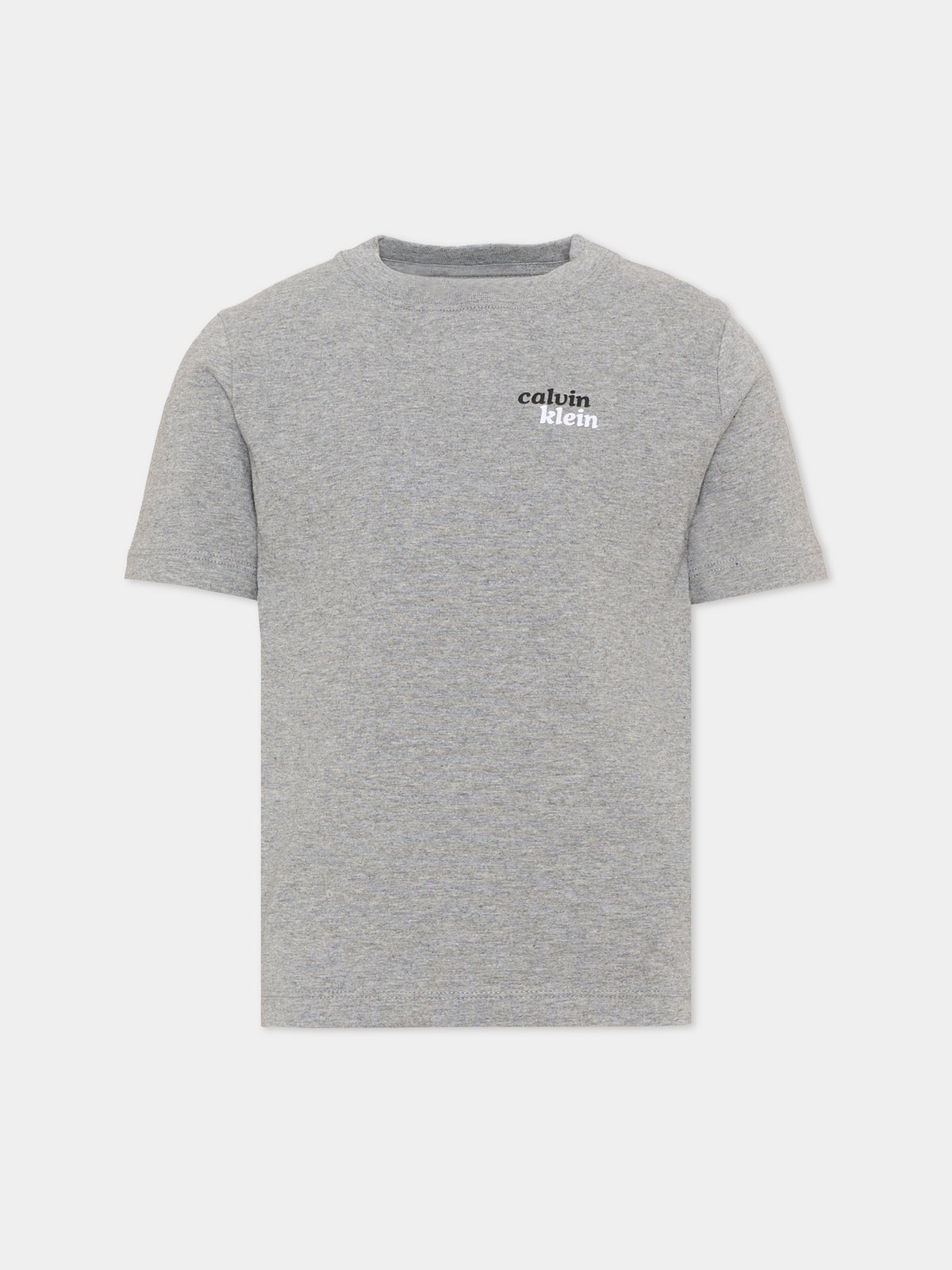 T-Shirt grigia per bambino con logo,Calvin Klein Kids,LVCKTJA39B P7D