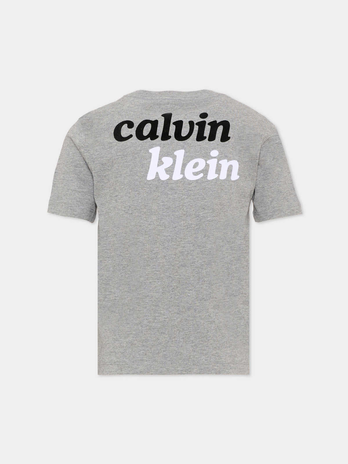 T-Shirt grigia per bambino con logo,Calvin Klein Kids,LVCKTJA39B P7D