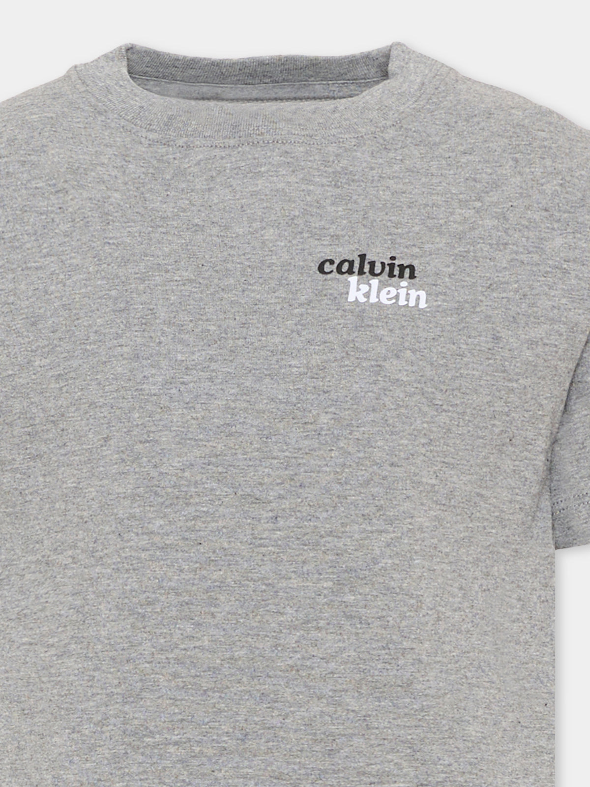 T-Shirt grigia per bambino con logo,Calvin Klein Kids,LVCKTJA39B P7D