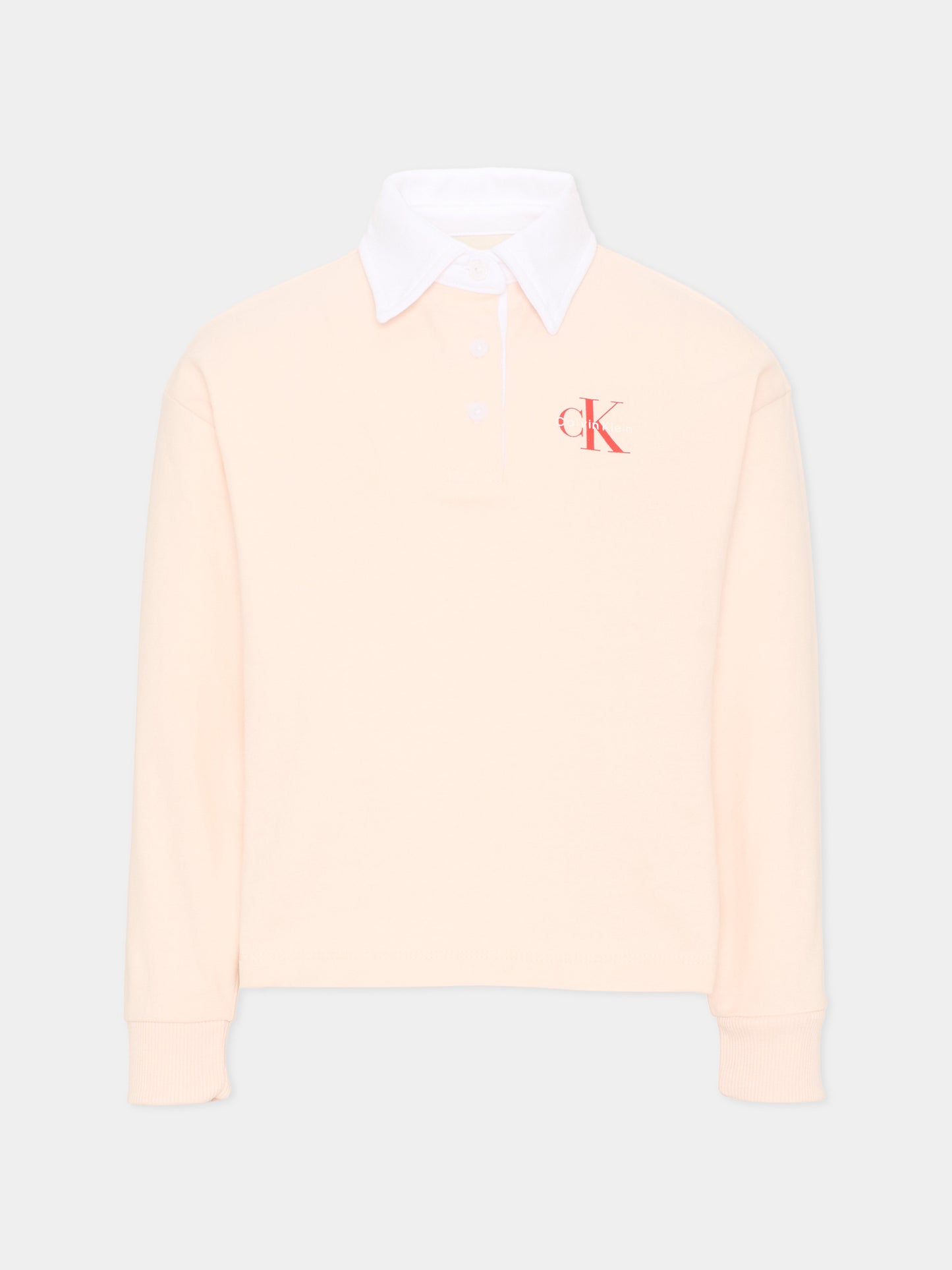 Polo rosa per bambina con logo,Calvin Klein Kids,LVCKTJB28G T0R