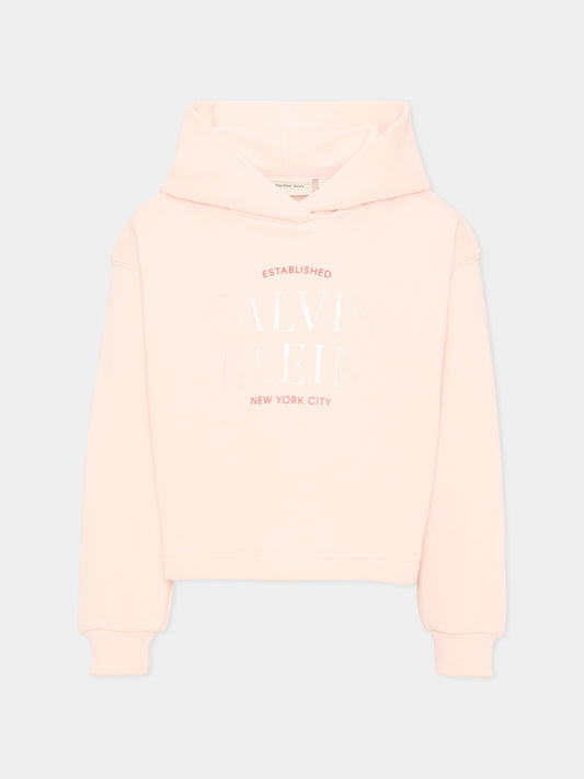 Felpa rosa per bambina con logo,Calvin Klein Kids,LVCKTJB36G T0R