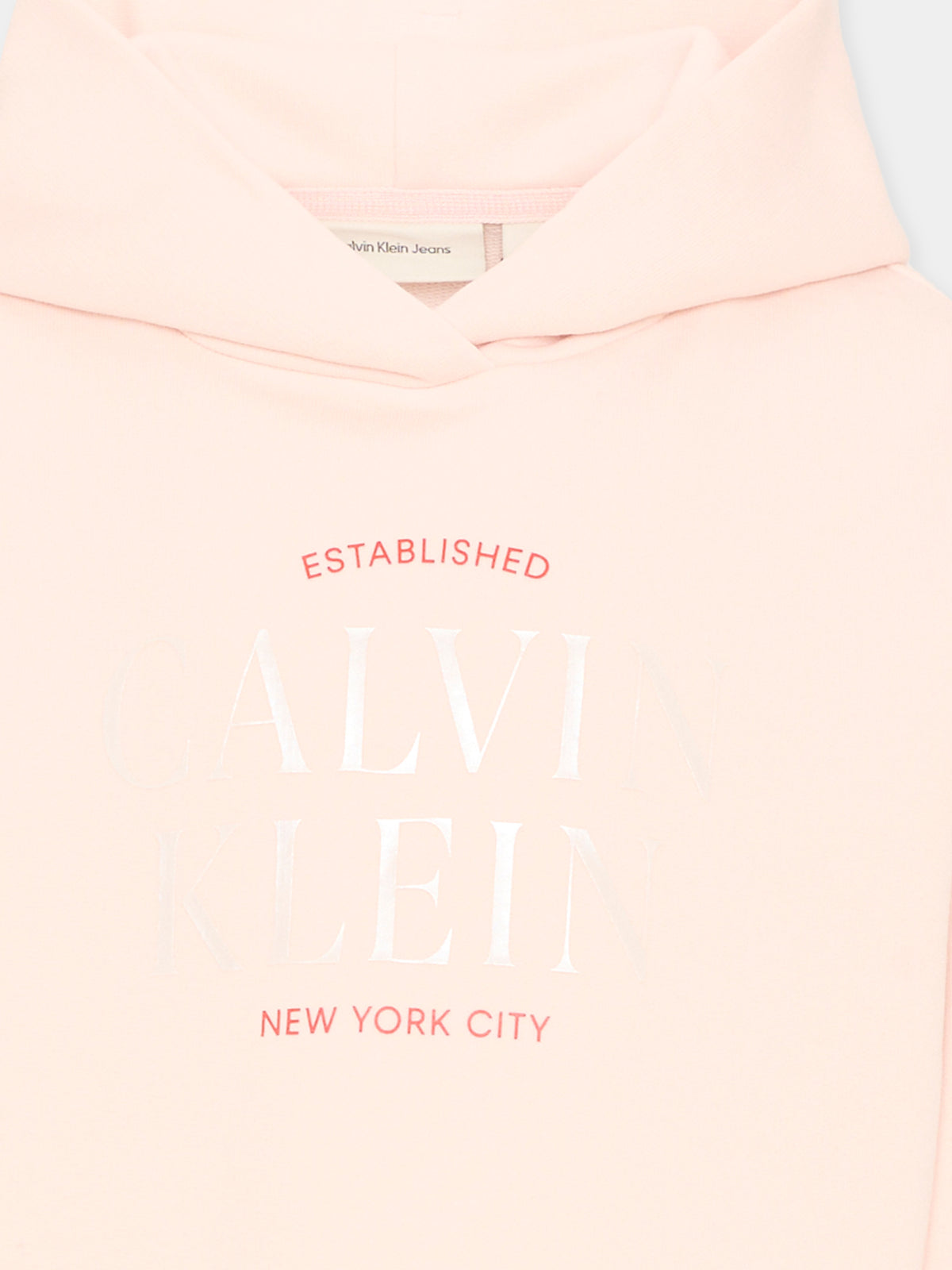 Felpa rosa per bambina con logo,Calvin Klein Kids,LVCKTJB36G T0R