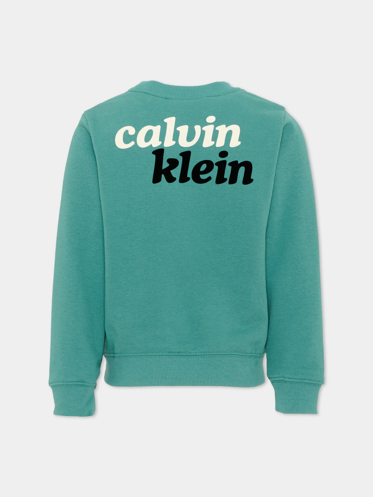 Felpa verde per bambino con logo,Calvin Klein Kids,LVCKTJB42B LIT