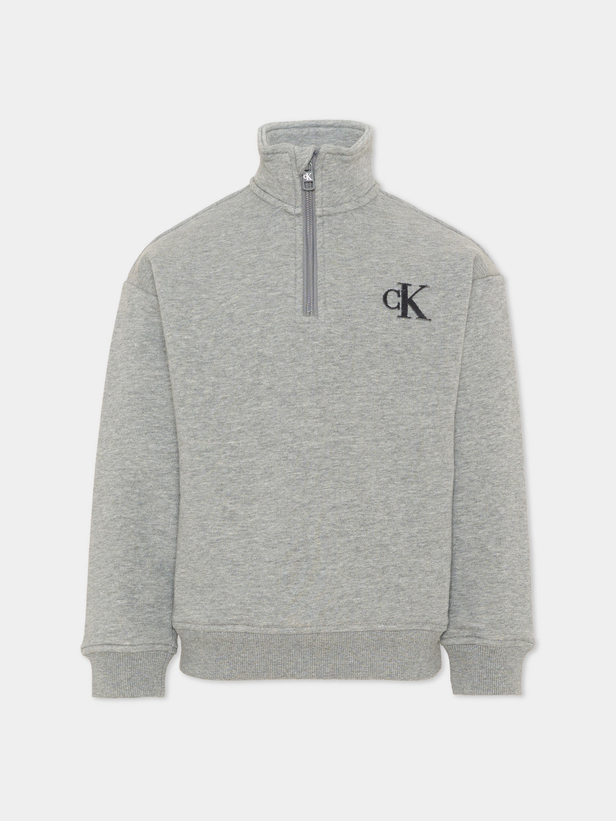 Felpa grigia per bambino con logo,Calvin Klein Kids,LVCKTJB47B P7D
