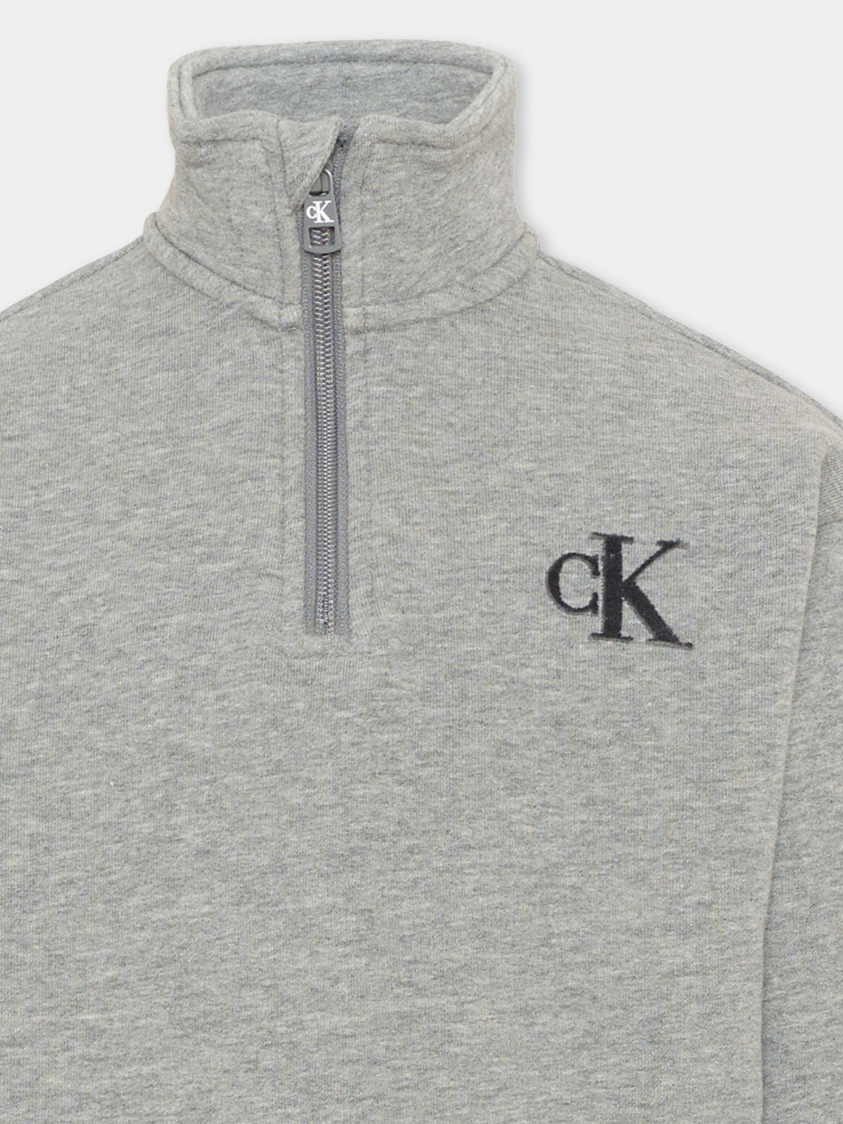 Felpa grigia per bambino con logo,Calvin Klein Kids,LVCKTJB47B P7D