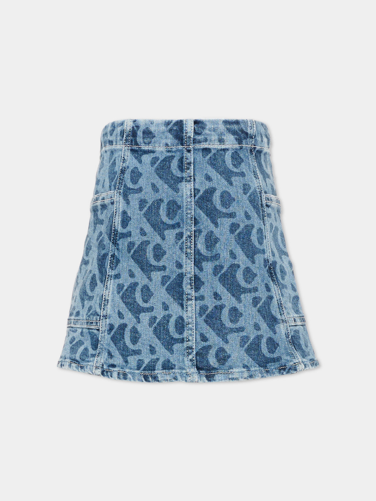 Gonna denim per bambina con logo,Calvin Klein Kids,LVCKTJC30G 1AA