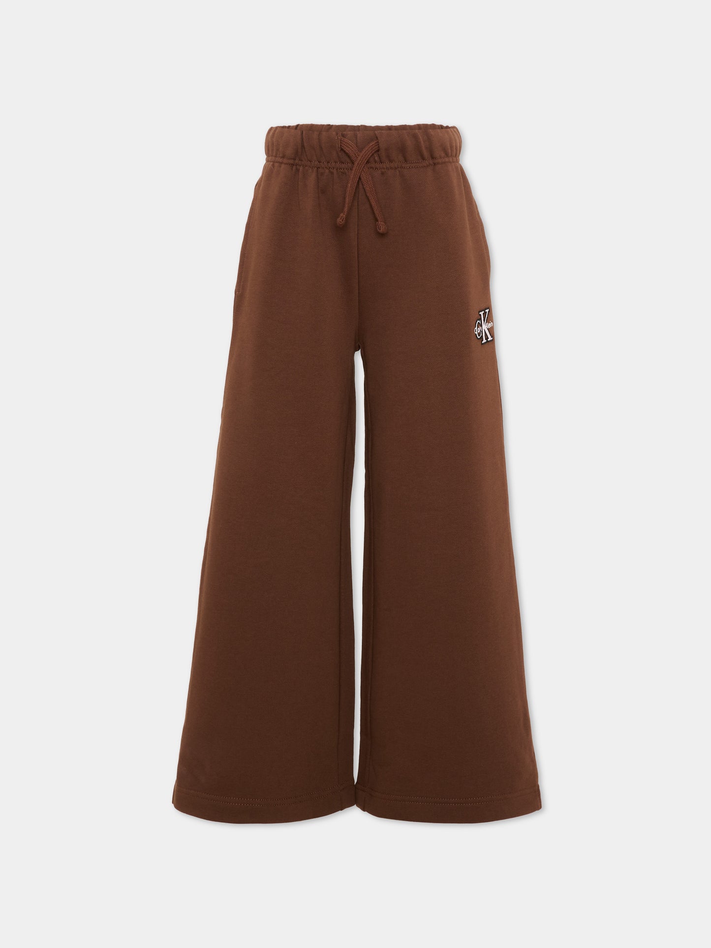 Pantaloni sportivi marroni per bambina con logo,Calvin Klein Kids,LVCKTJC36G HJQ