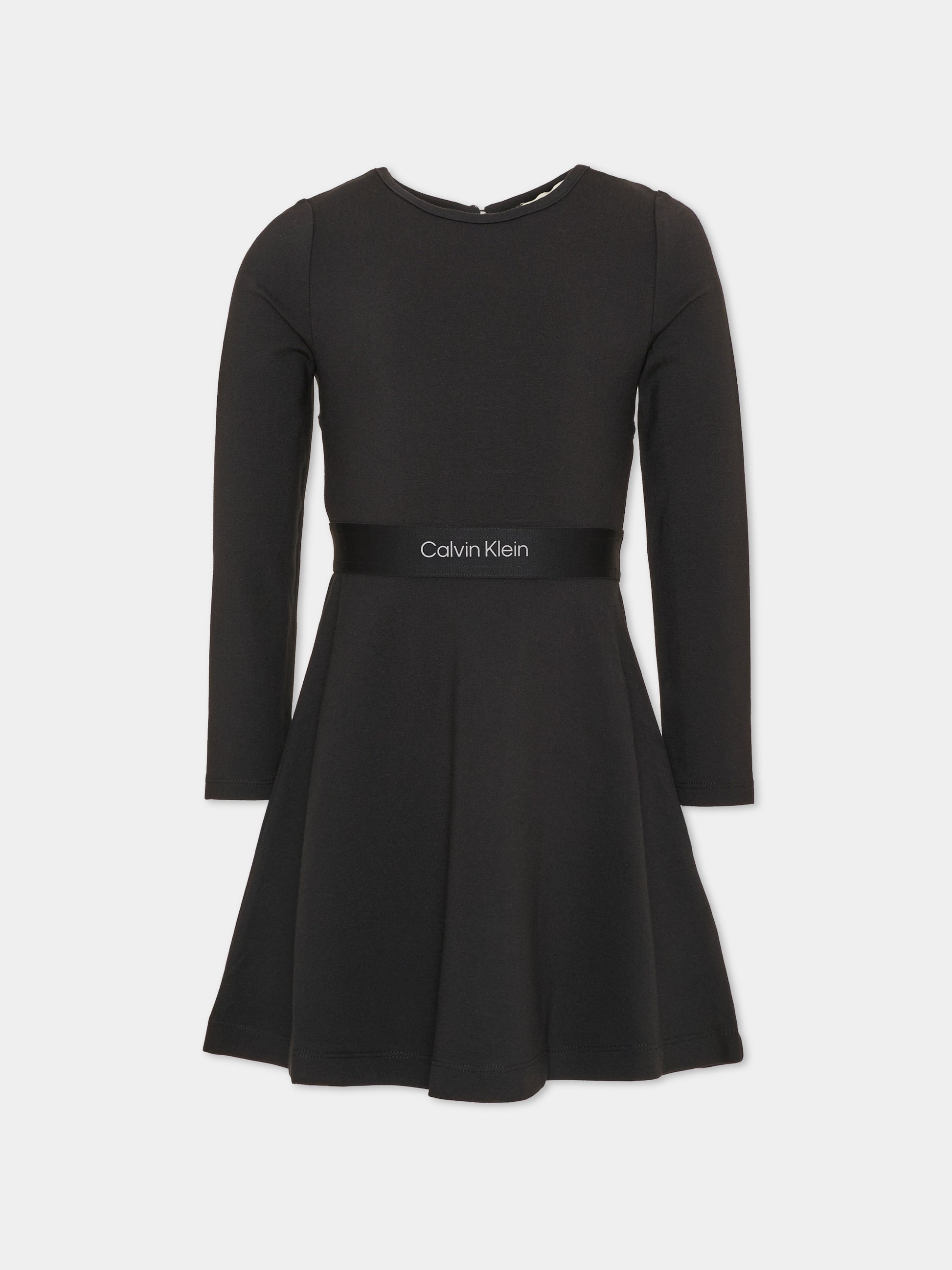Vestito a manica lunga nero per bambina,Calvin Klein Kids,LVCKTJH14G BEH