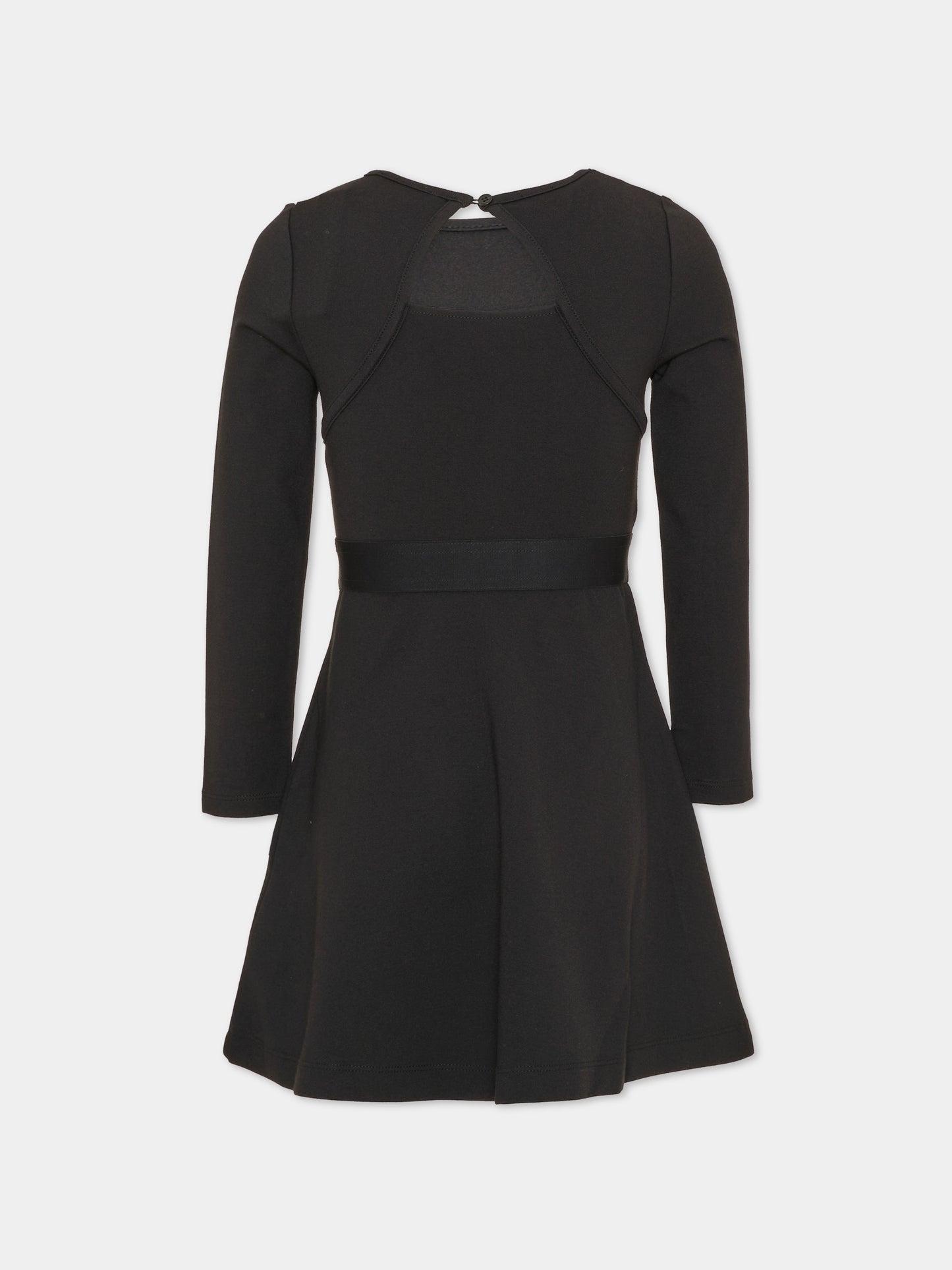 Vestito a manica lunga nero per bambina,Calvin Klein Kids,LVCKTJH14G BEH