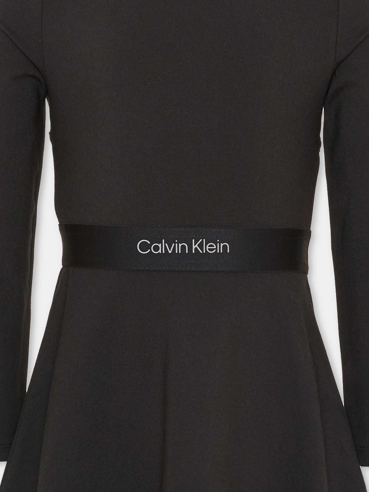 Vestito a manica lunga nero per bambina,Calvin Klein Kids,LVCKTJH14G BEH