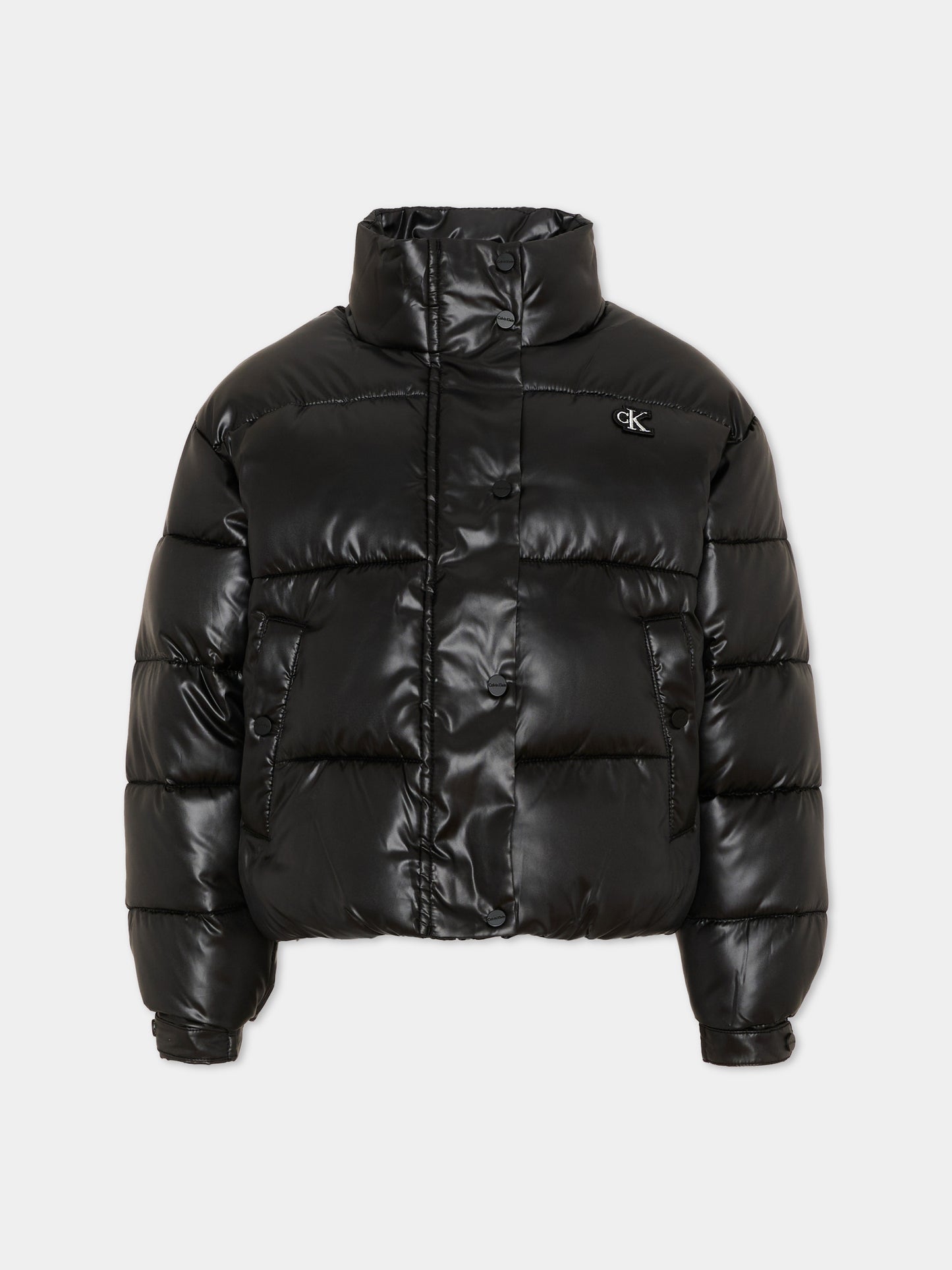 Piumino nero per bambina con logo,Calvin Klein Kids,LVCKTJM01G BEH