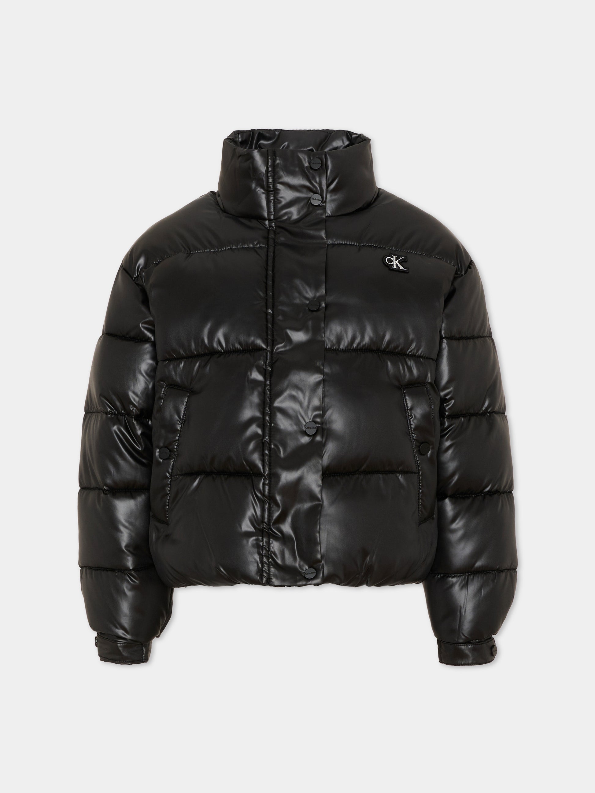 Piumino nero per bambina con logo,Calvin Klein Kids,LVCKTJM01G BEH