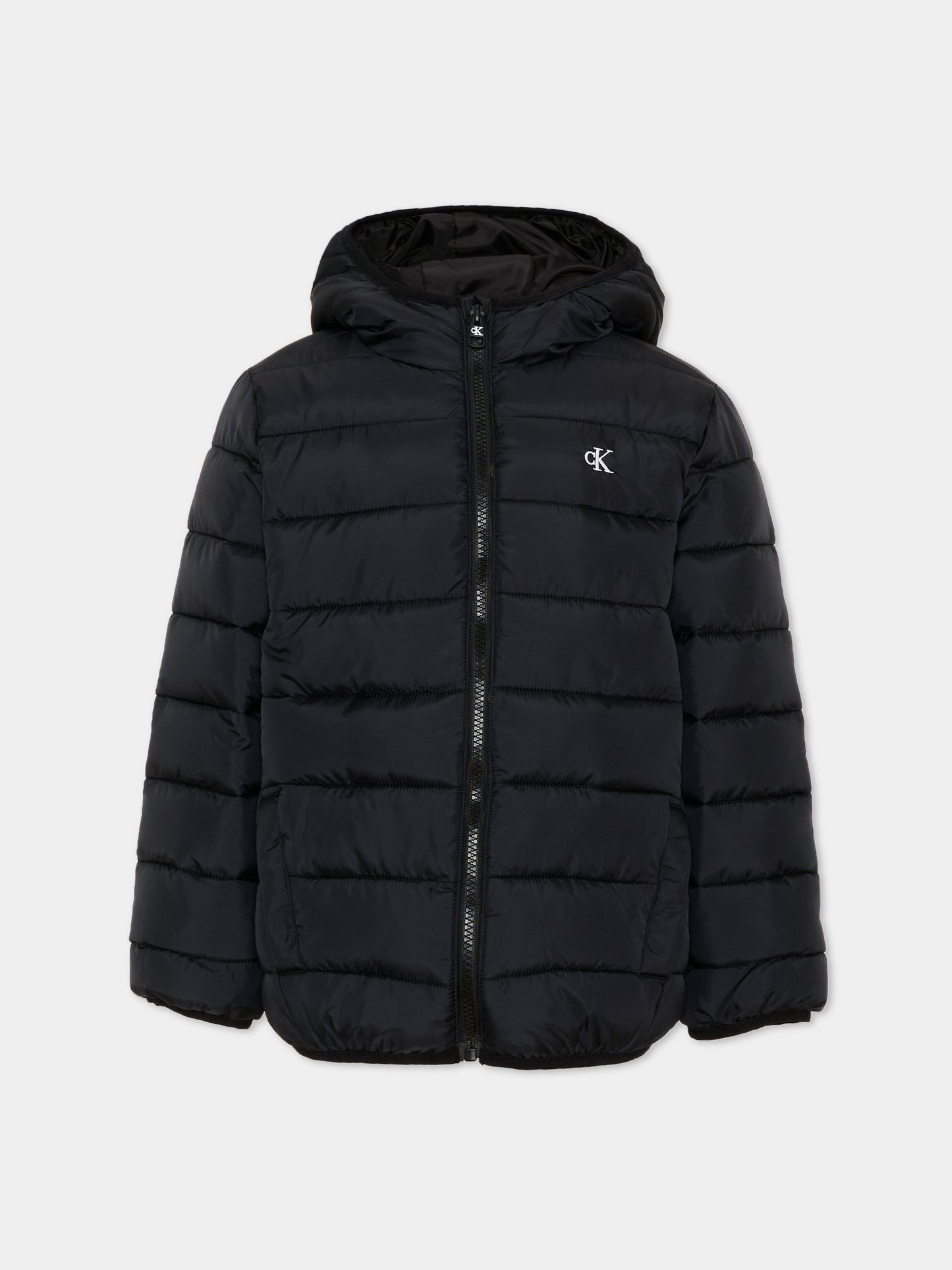 Piumino nero per bambino con logo,Calvin Klein Kids,LVCKTJM15B BEH