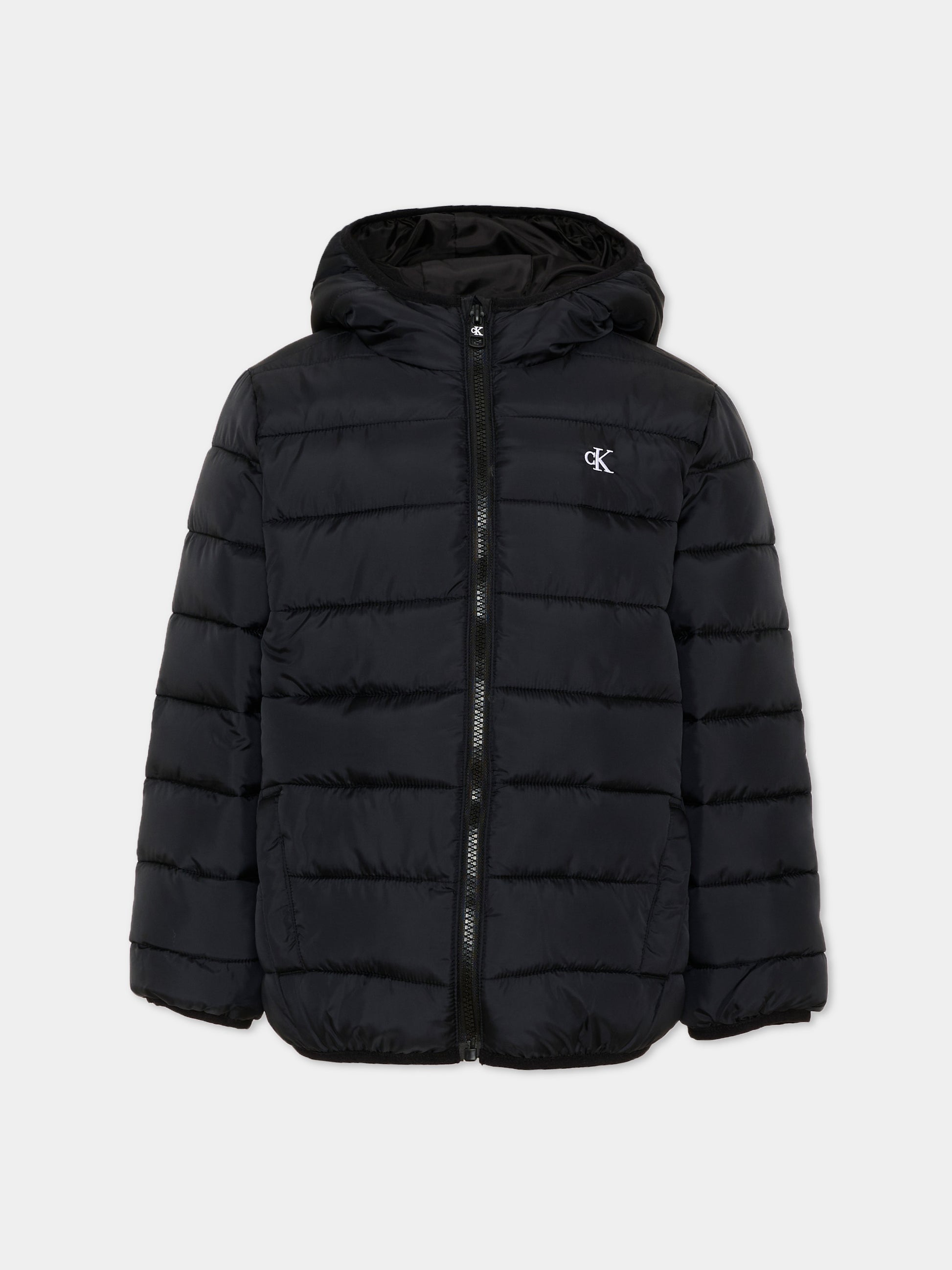 Piumino nero per bambino con logo,Calvin Klein Kids,LVCKTJM15B BEH
