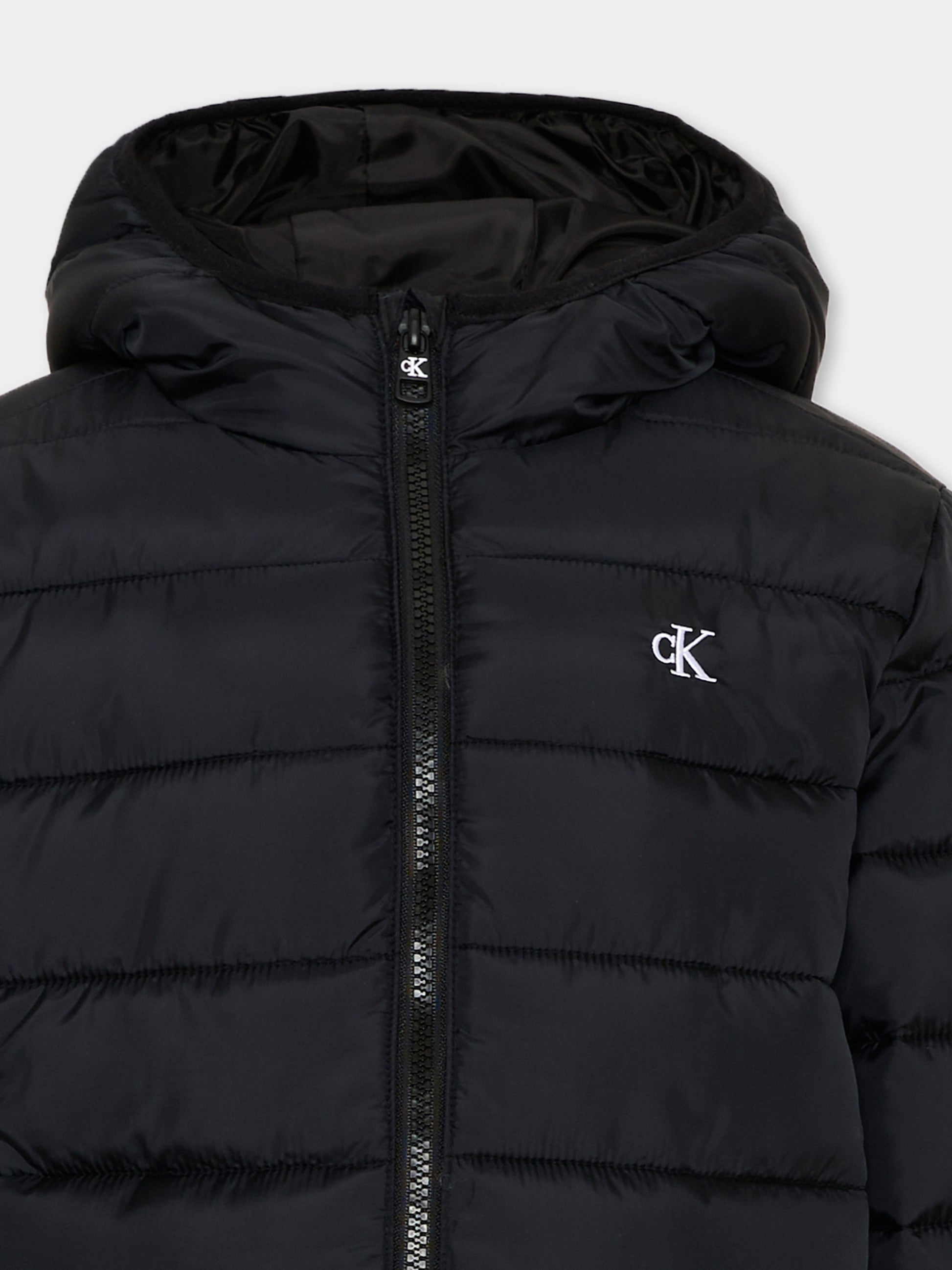 Piumino nero per bambino con logo,Calvin Klein Kids,LVCKTJM15B BEH