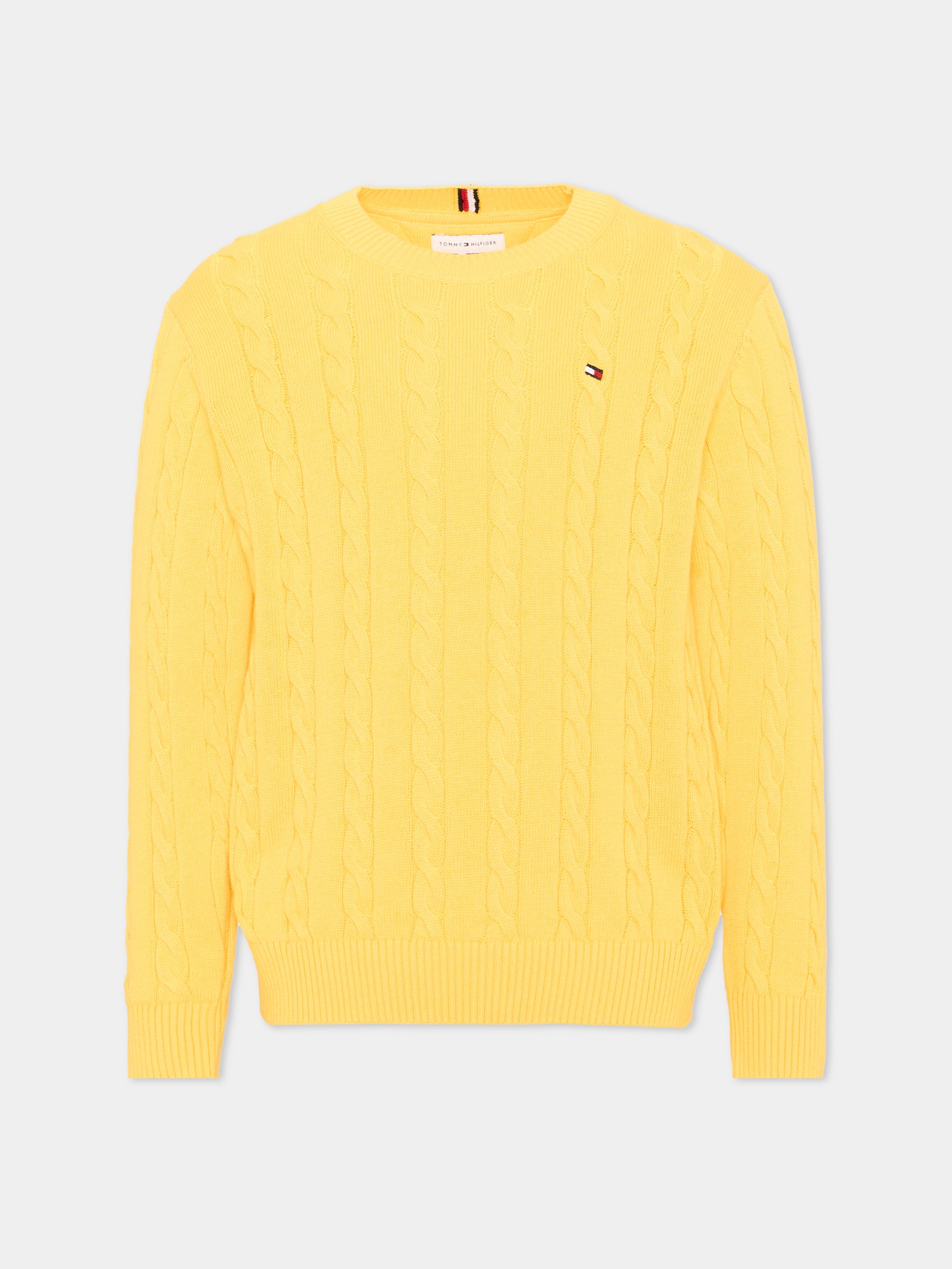 Maglione giallo per bambino con logo,Tommy Hilfiger Junior,KB0KB09753 ZGK
