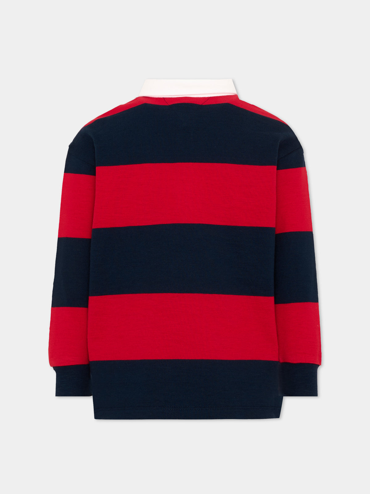 Polo rossa per bambino a righe con logo,Tommy Hilfiger Junior,KB0KB10475 XLG