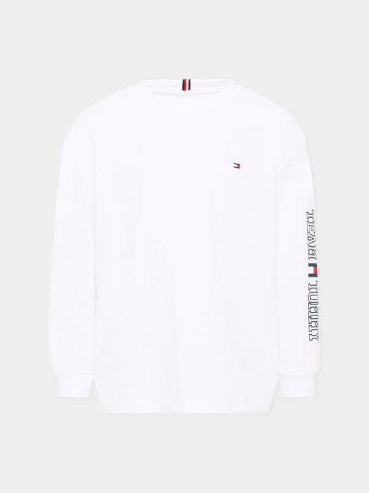 T-shirt bianca per bambino con logo,Tommy Hilfiger Junior,KB0KB10512 YBR