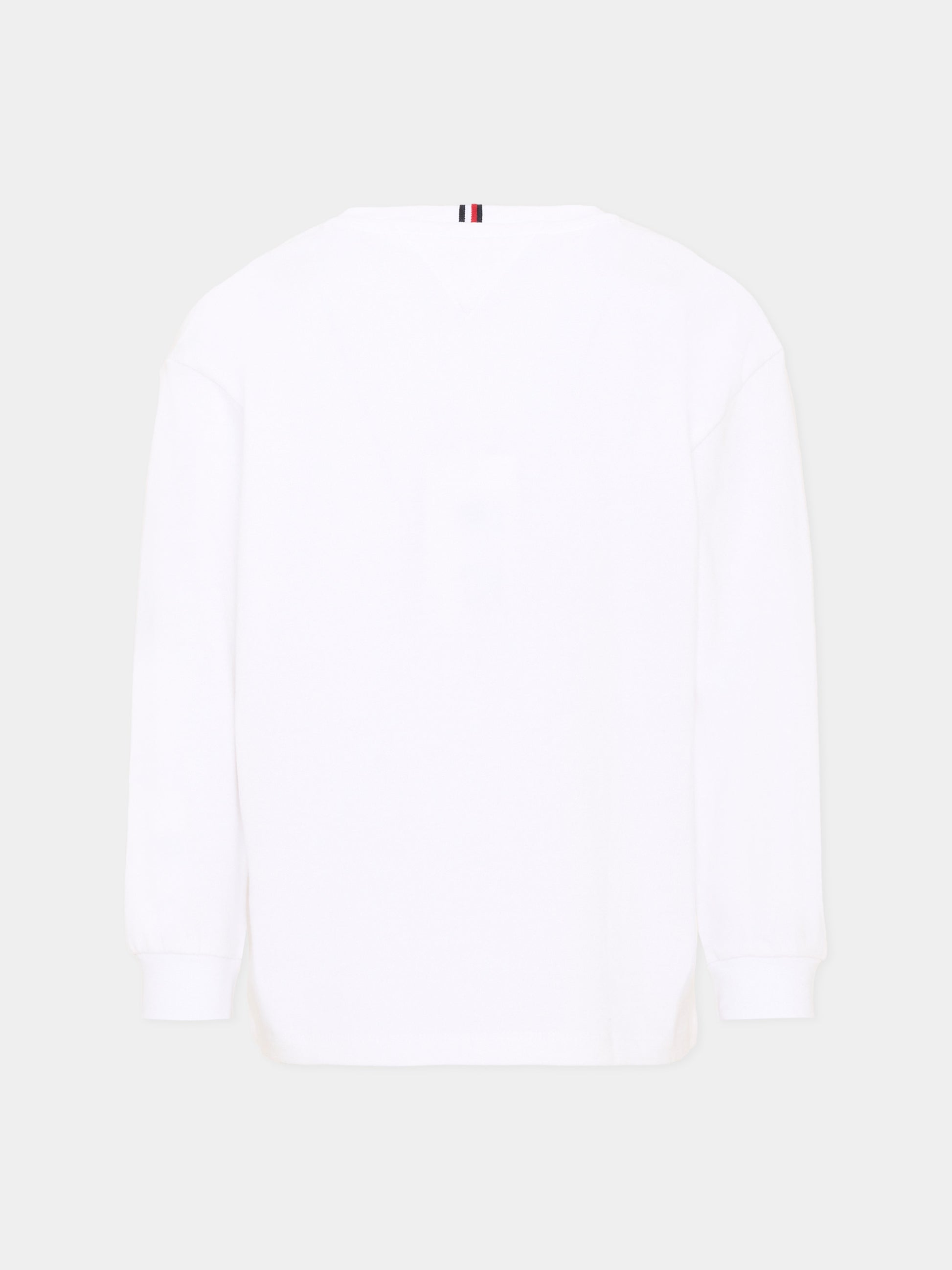T-shirt bianca per bambino con logo,Tommy Hilfiger Junior,KB0KB10512 YBR