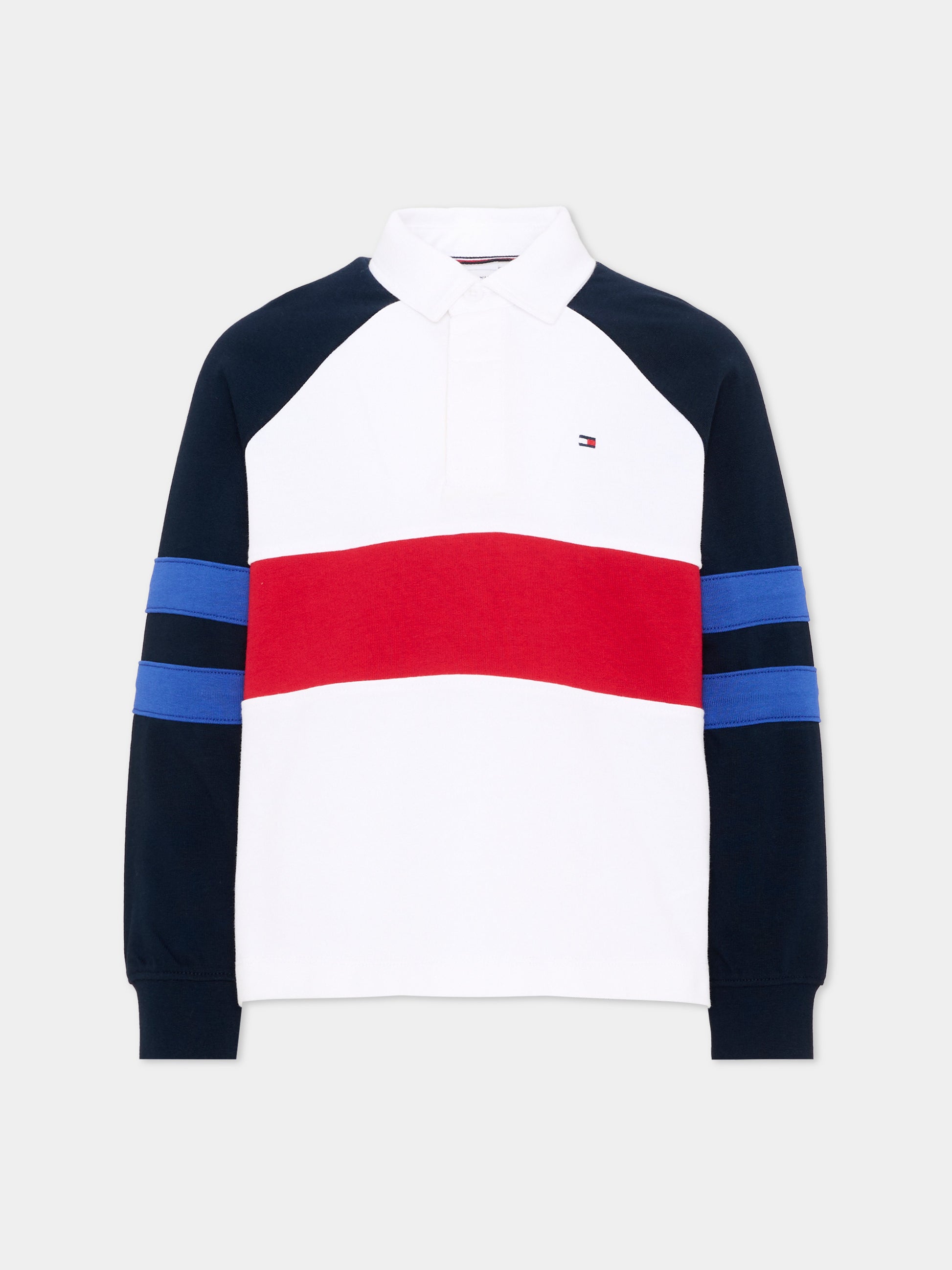 Polo bianca per bambino con logo,Tommy Hilfiger Junior,KB0KB10584 YBR