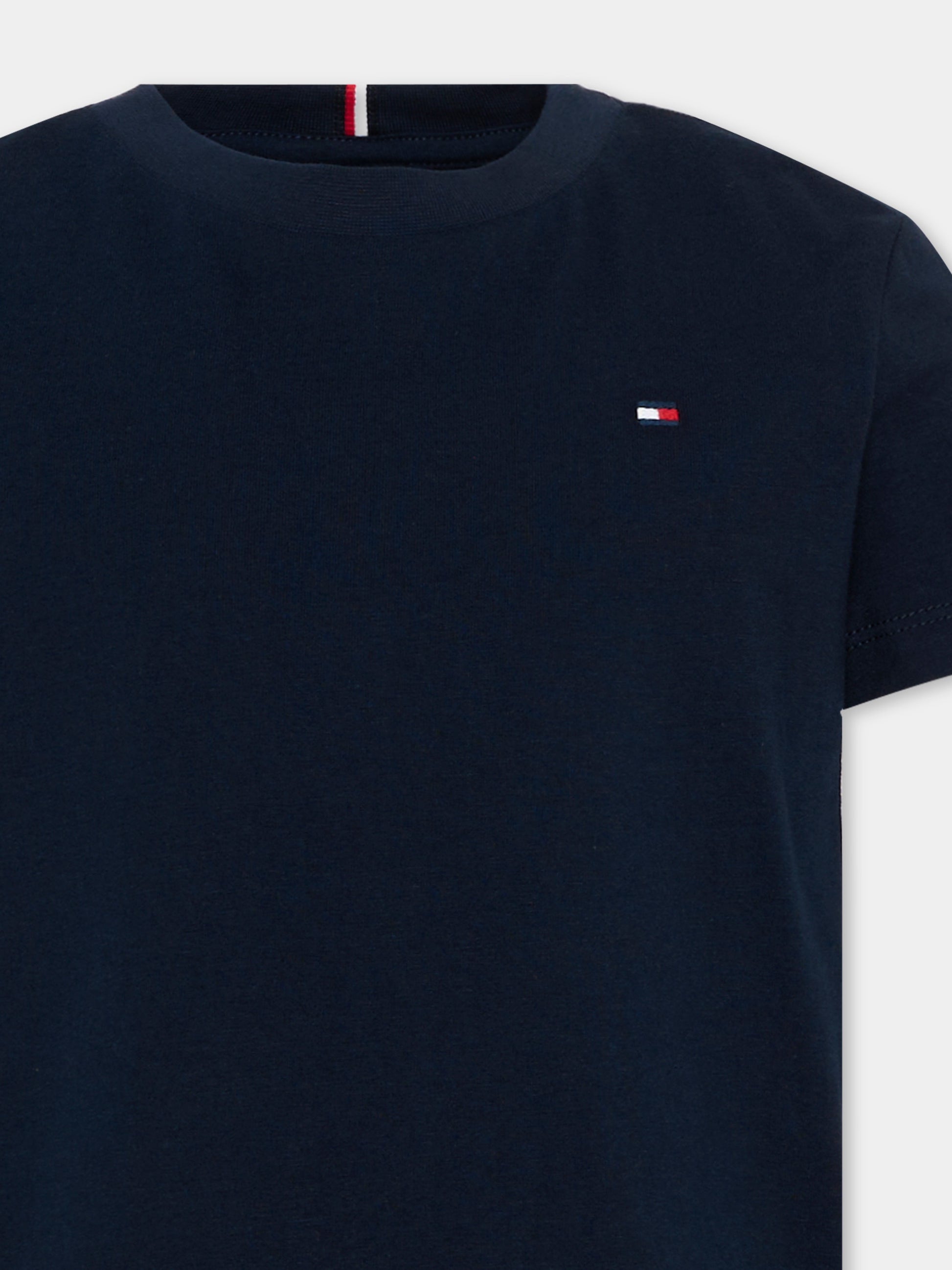 T-shirt blu per bambino con logo,Tommy Hilfiger Junior,KB0KB10591 C1G