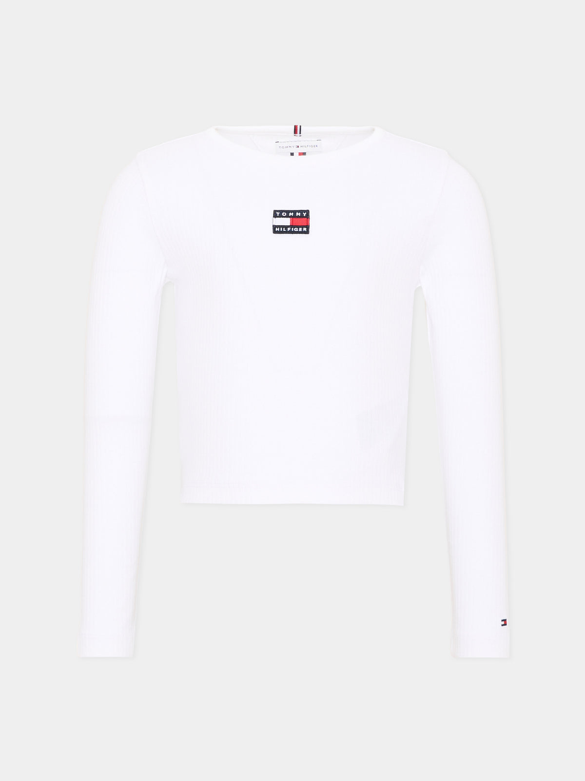 T-shirt bianca per bambina con logo,Tommy Hilfiger Junior,KG0KG09065 YBR