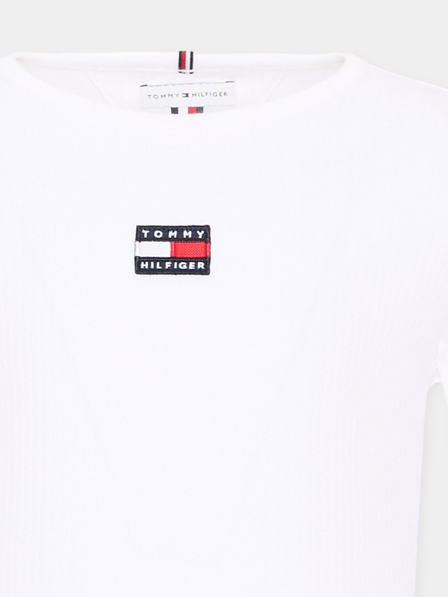 T-shirt bianca per bambina con logo,Tommy Hilfiger Junior,KG0KG09065 YBR