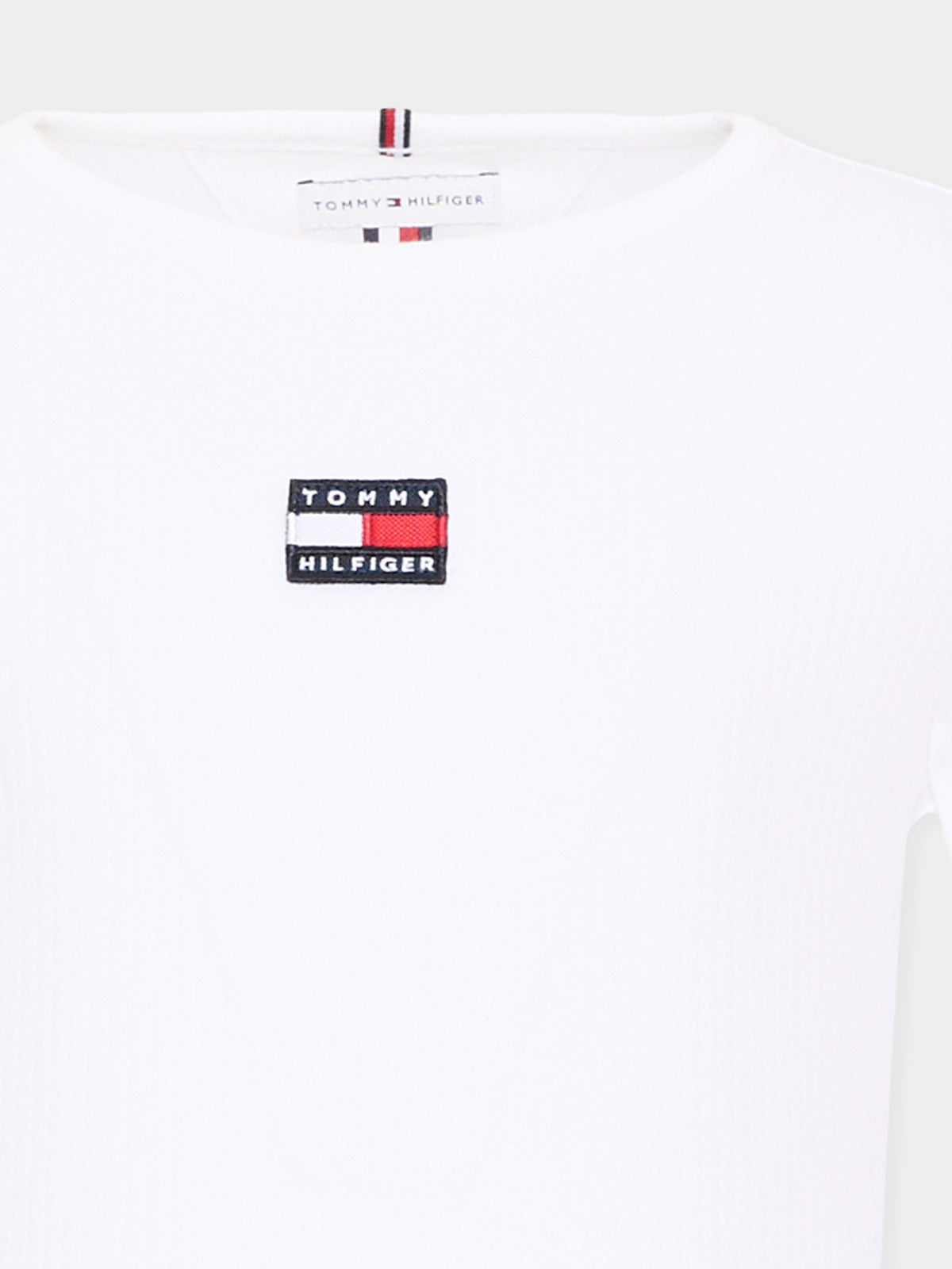 T-shirt bianca per bambina con logo,Tommy Hilfiger Junior,KG0KG09065 YBR