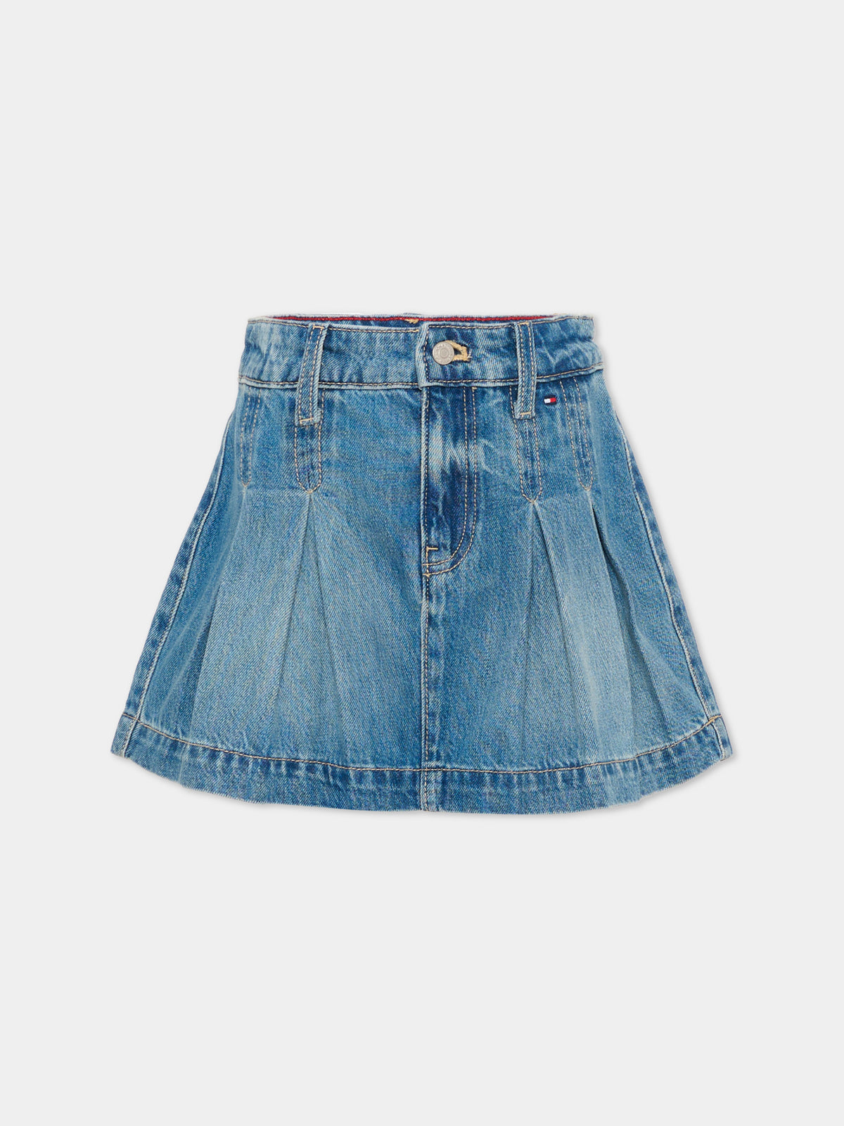 Gonna denim per bambina con pieghe,Tommy Hilfiger Junior,KG0KG09434 1BK