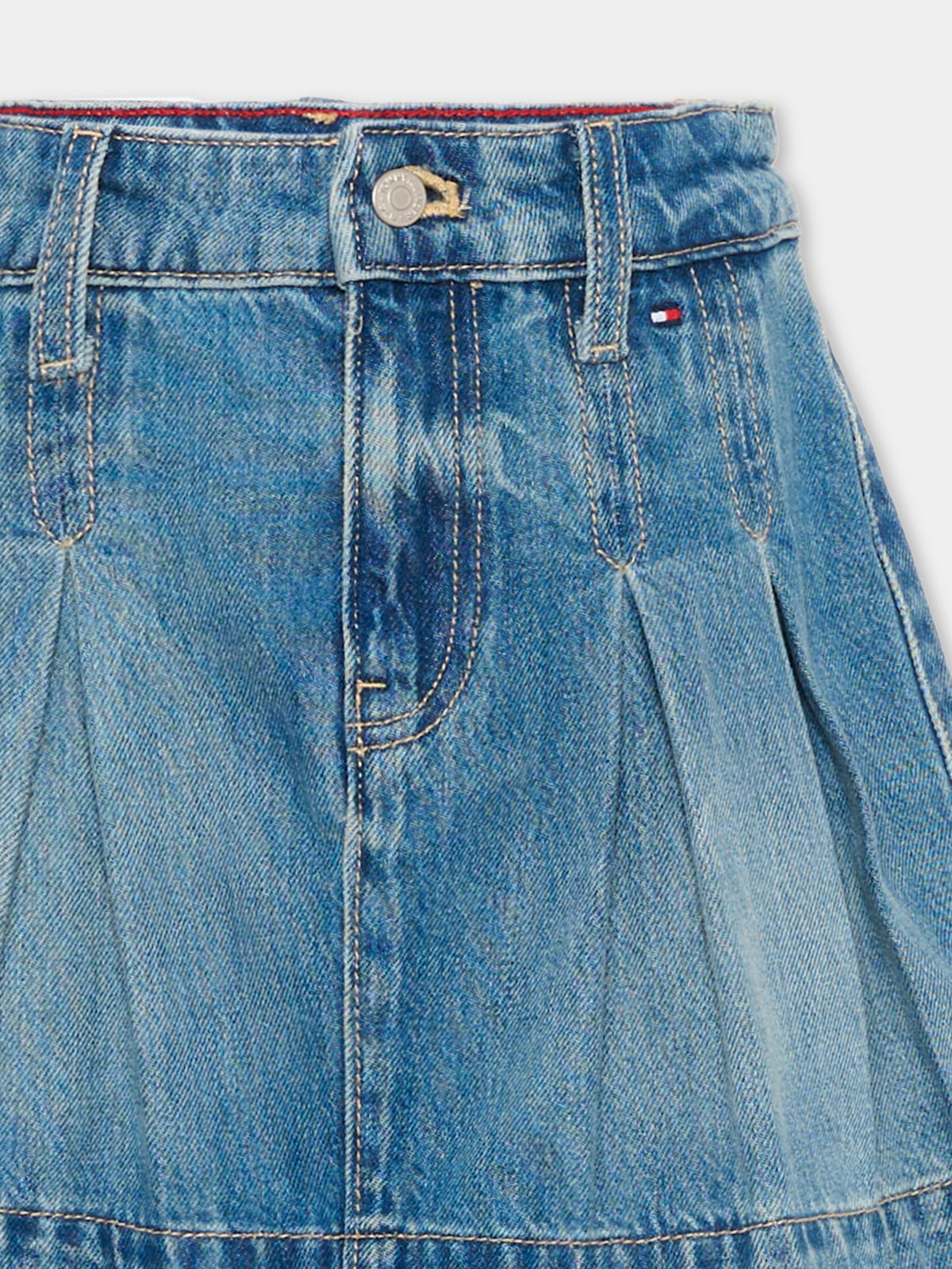Gonna denim per bambina con pieghe,Tommy Hilfiger Junior,KG0KG09434 1BK