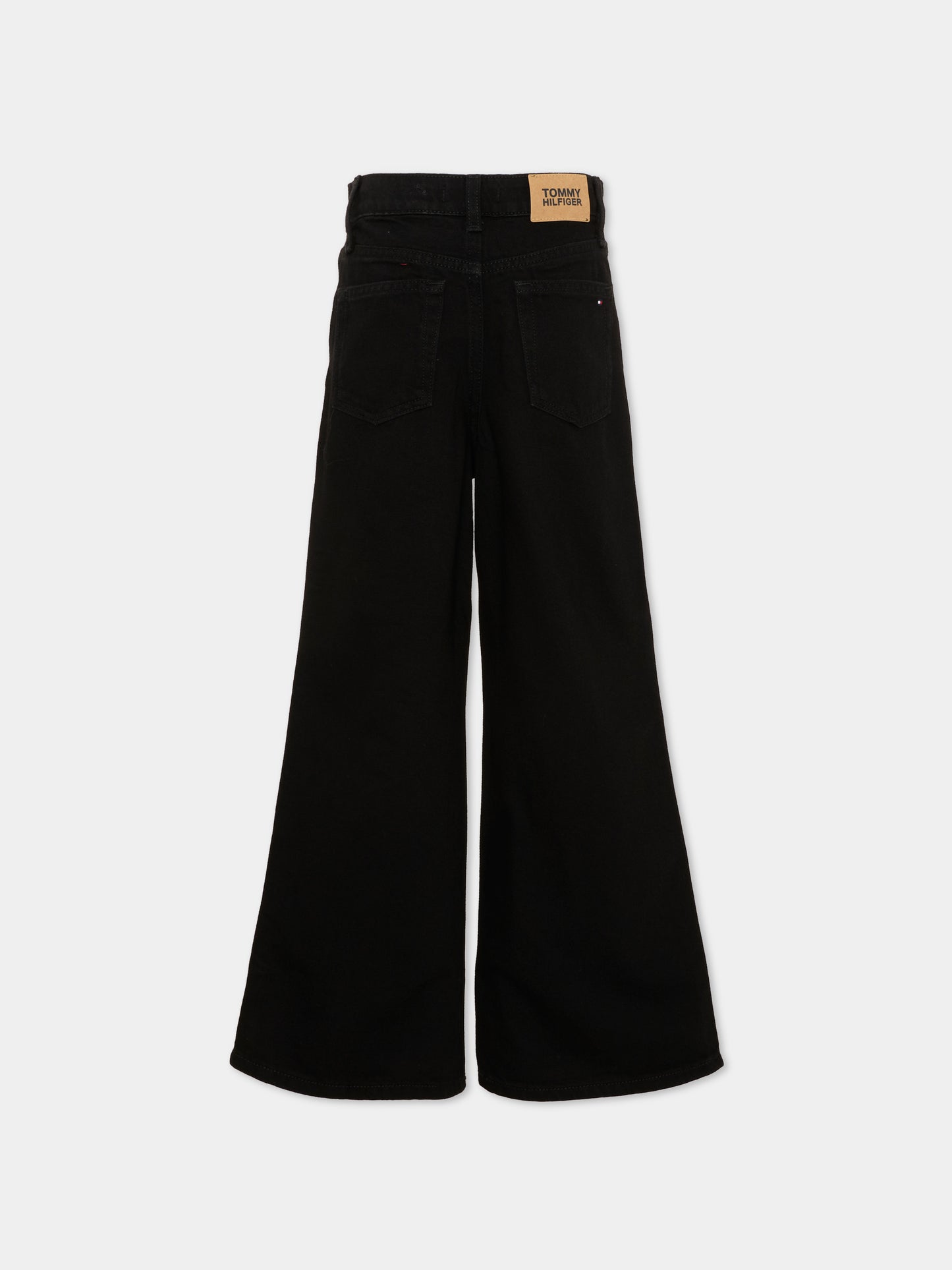 Jeans nero per bambina con patch logo,Tommy Hilfiger Junior,KG0KG09472 1BY