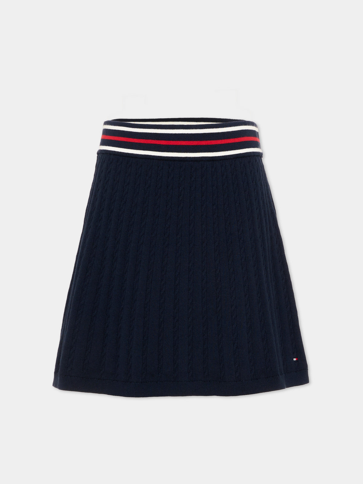 Gonna blu per bambina in maglia,Tommy Hilfiger Junior,KG0KG09508 C1G