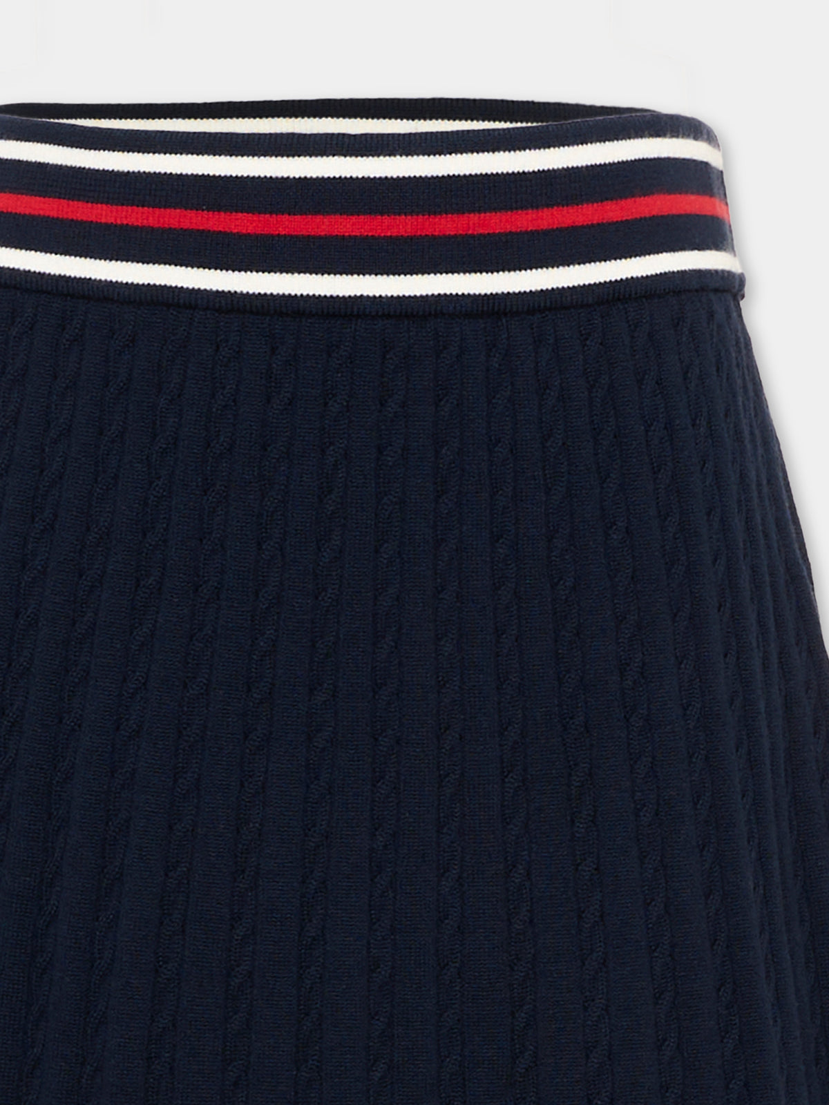 Gonna blu per bambina in maglia,Tommy Hilfiger Junior,KG0KG09508 C1G