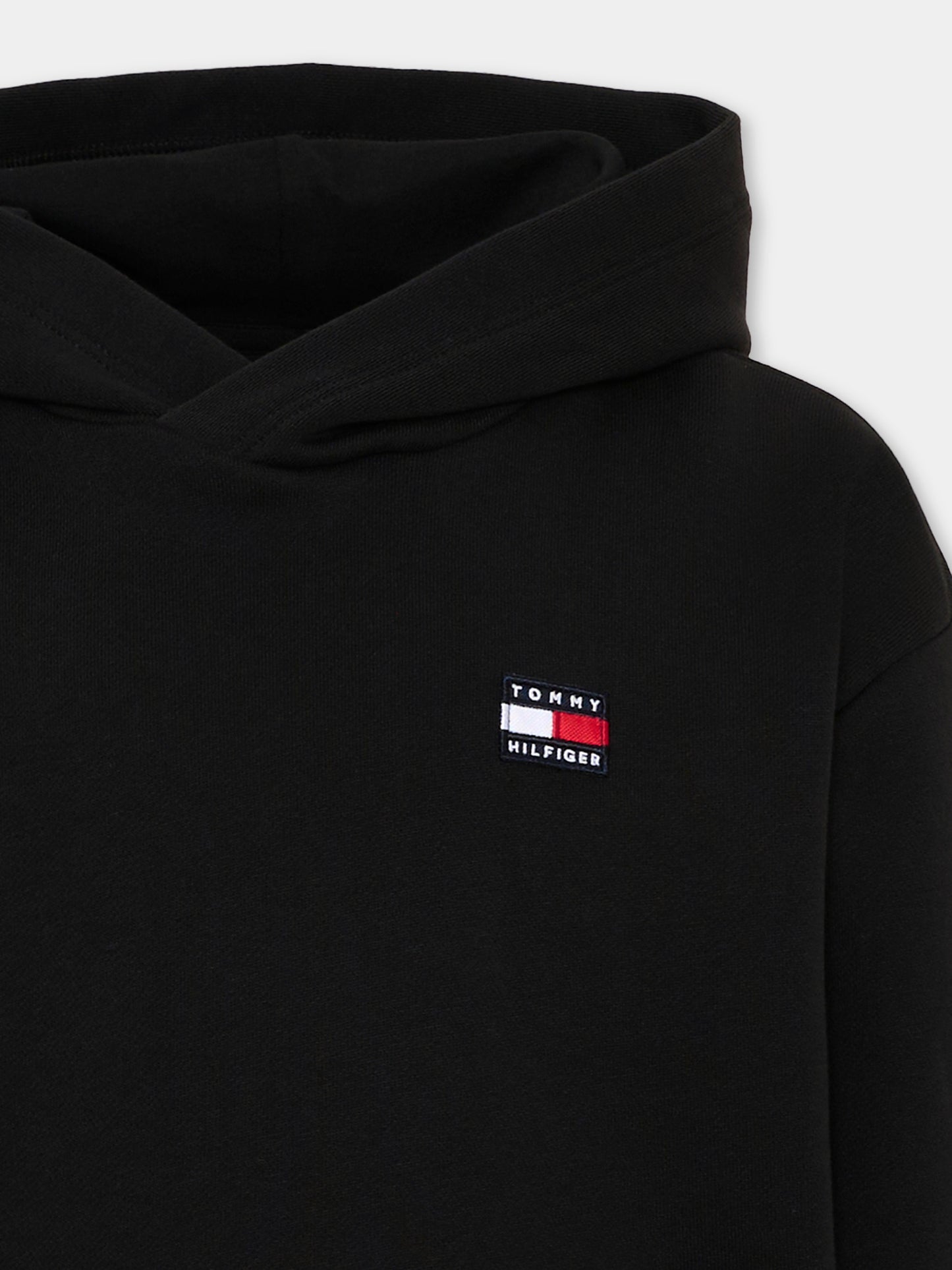 Felpa nera per bambini con logo,Tommy Hilfiger Junior,KS0KS00758 BDS