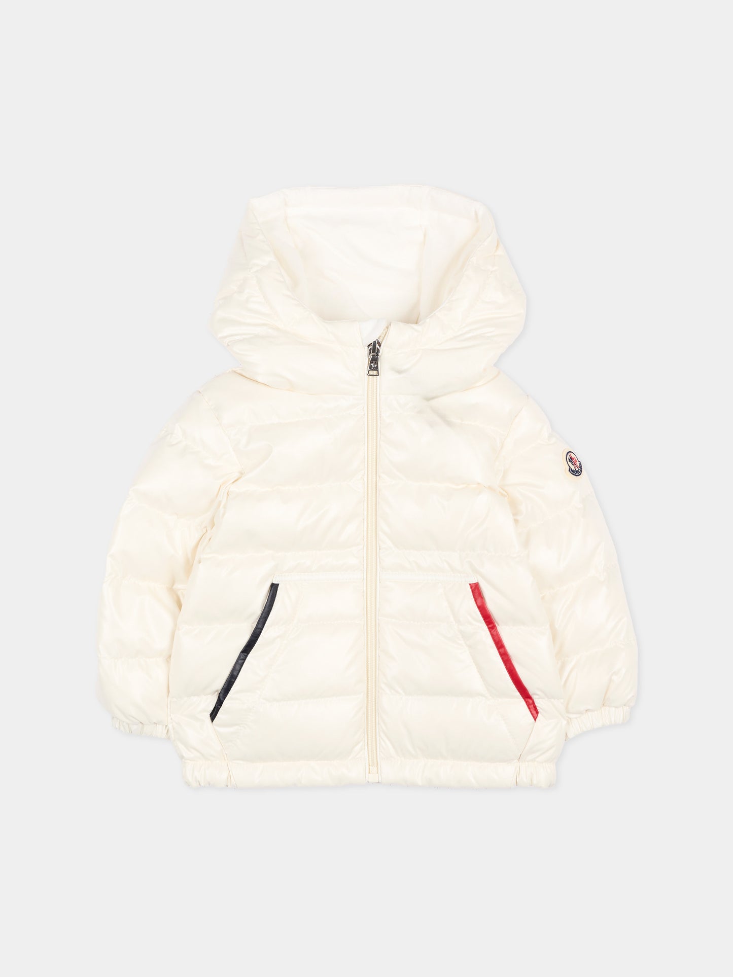 Piumino avorio Icarus per neonato con logo,Moncler Kids,L2951 1A00007 597YX 034