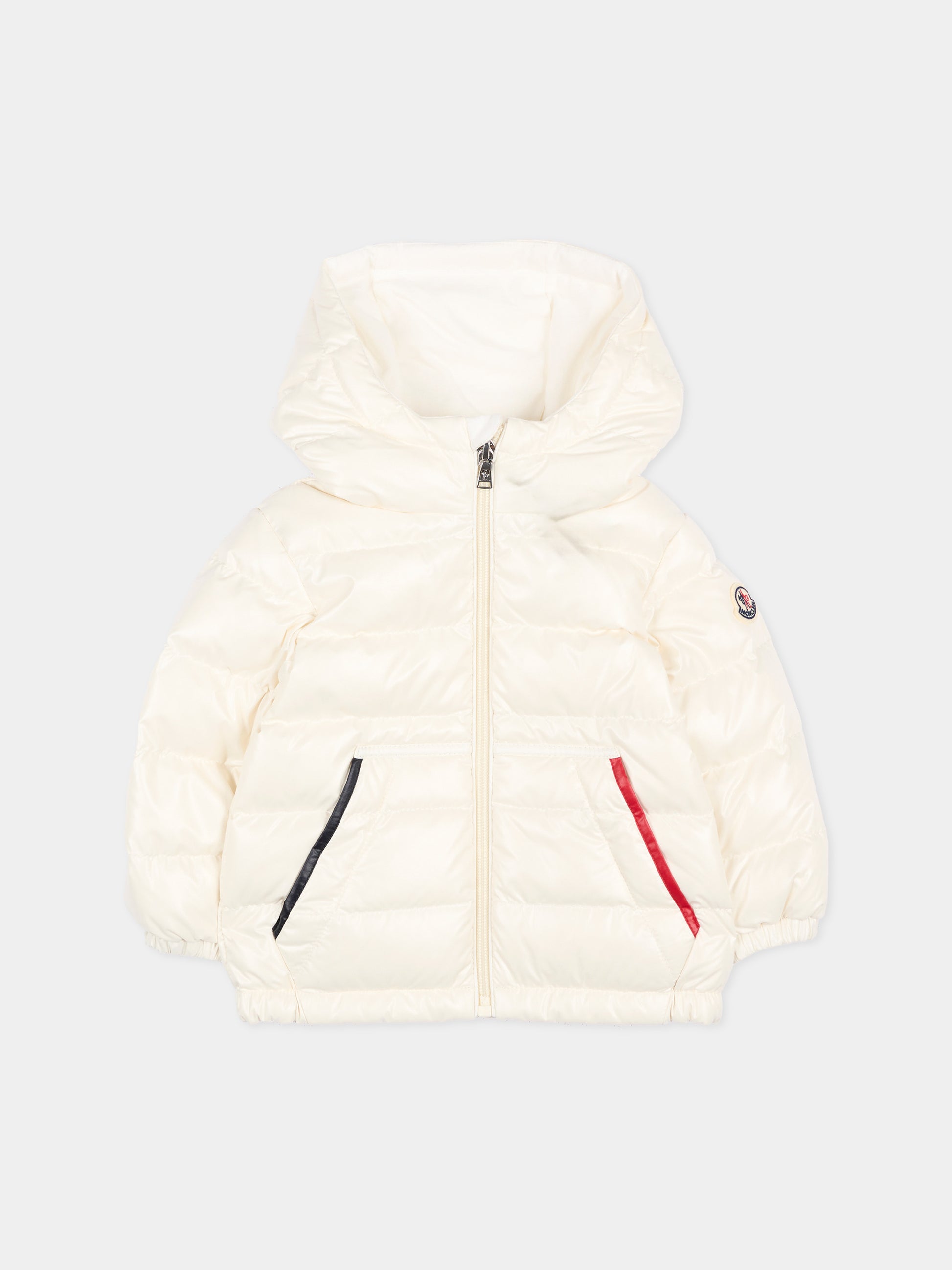 Piumino avorio Icarus per neonato con logo,Moncler Kids,L2951 1A00007 597YX 034