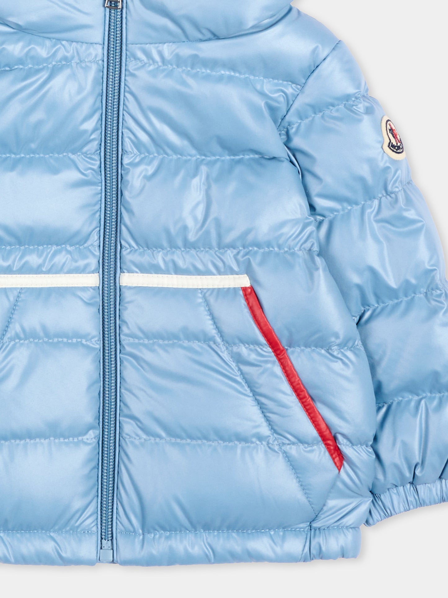Piumino celeste Icarus per neonato,Moncler Kids,L2951 1A00007 597YX 71G