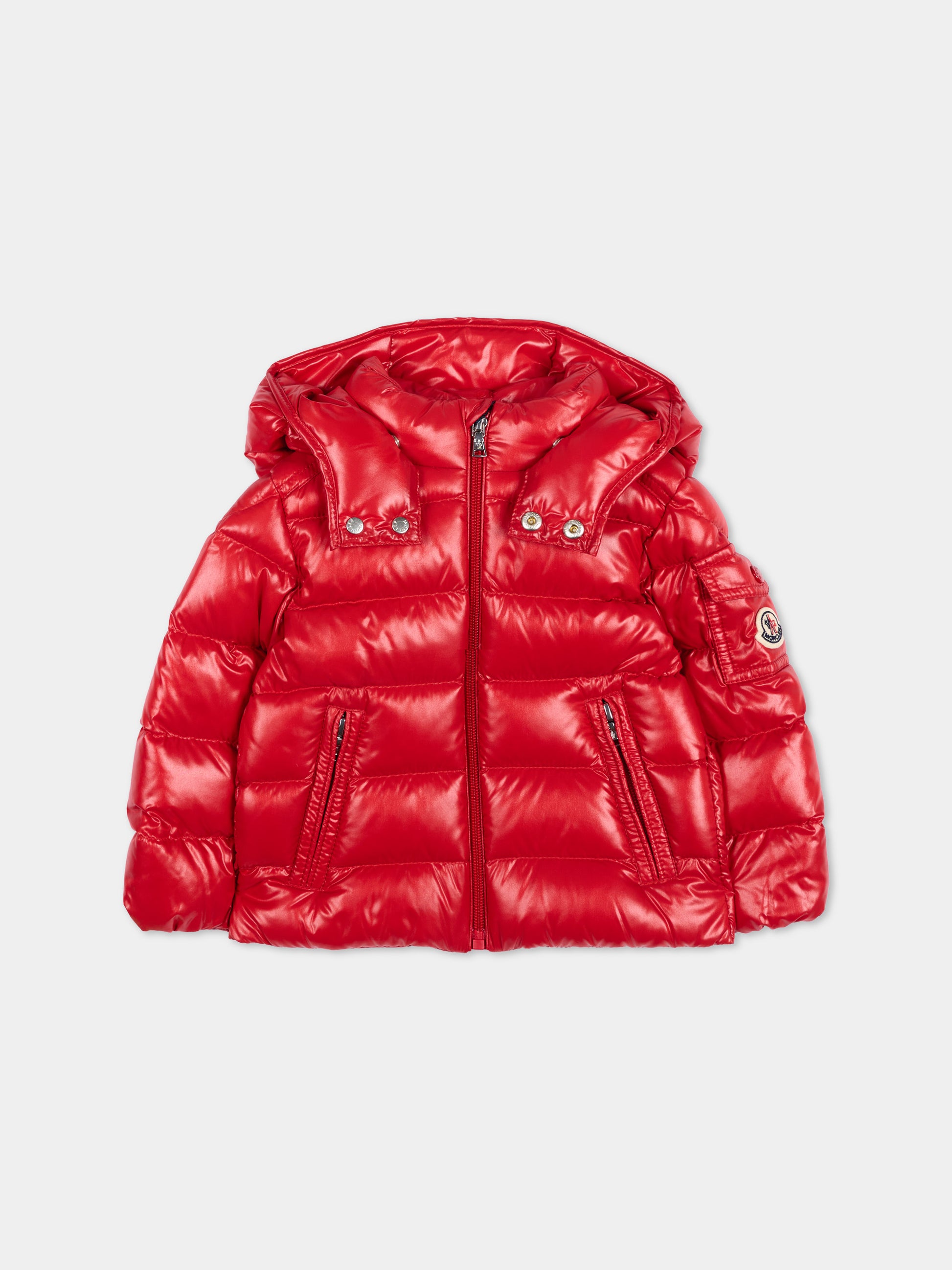 Piumino rosso Maya per neonato con logo,Moncler Kids,L2951 1A00018 597Z8 45R