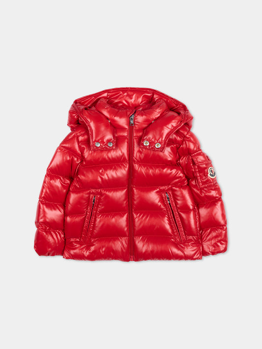 Piumino rosso Maya per neonato con logo,Moncler Kids,L2951 1A00018 597Z8 45R